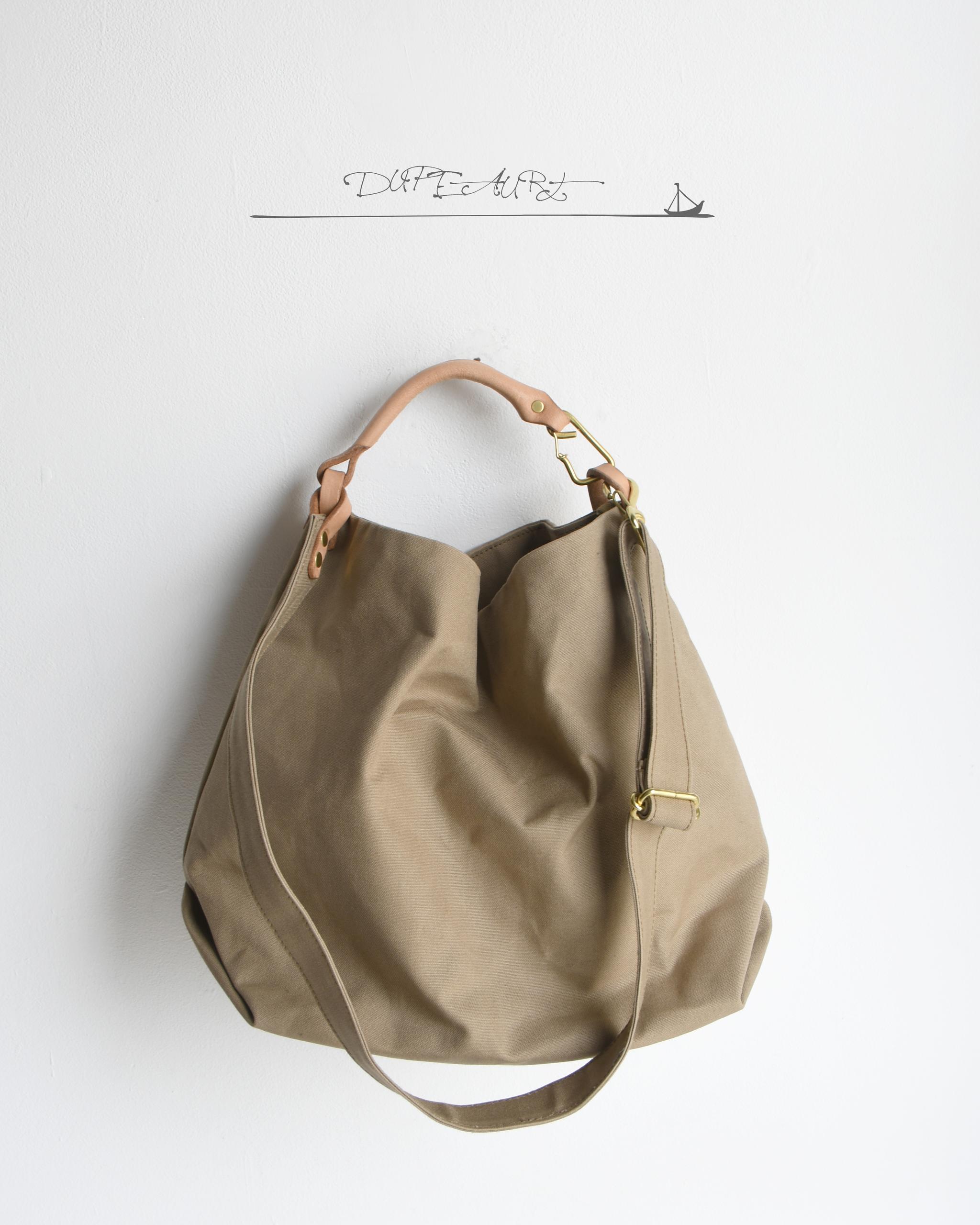 DUPEAURT/デュポー/ハンドルとショルダーで異なるフォルムの2wayバッグ/普段使いサイズ/カーキベージュ | 7枚目
