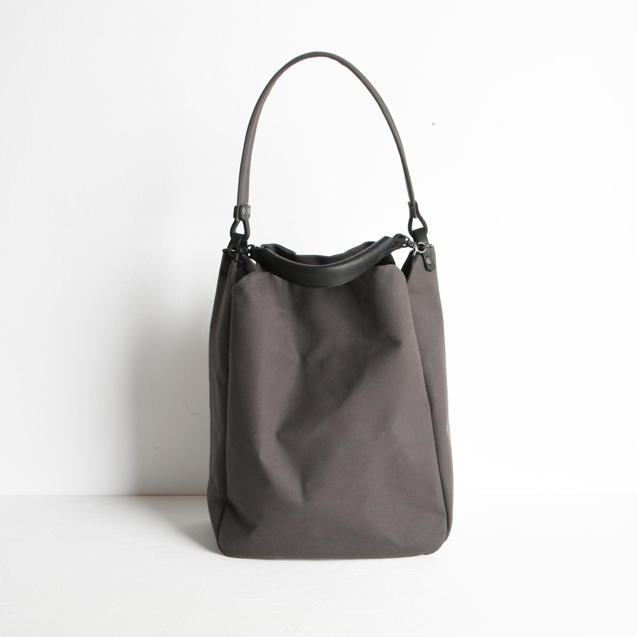 DUPEAURT/デュポー/本ヌメ革ハンドル2wayワンショルダーバッグ/防水帆布/A4対応/ユニセックス/ダークグレー | 7枚目