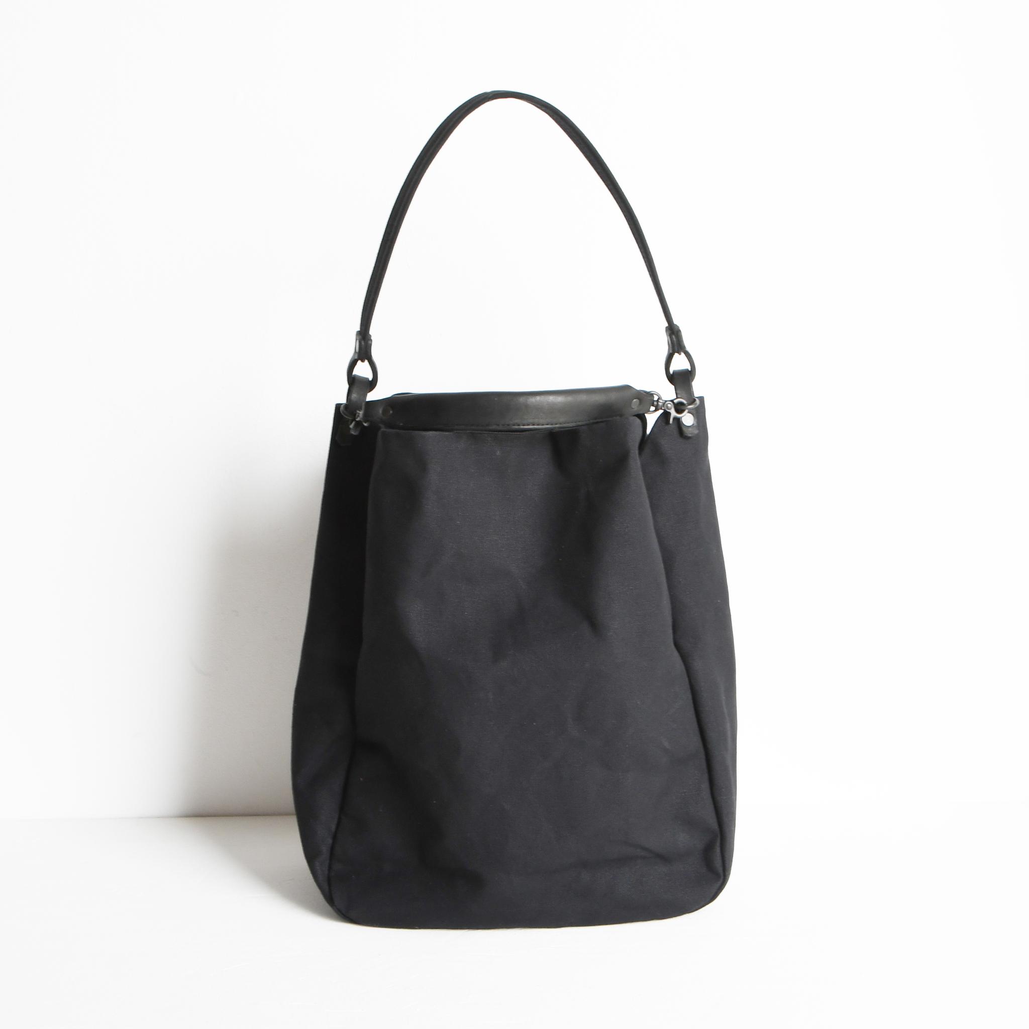 DUPEAURT/デュポー/本ヌメ革ハンドルの付いた2wayトートバッグ/防水帆布/A4対応/ブラック | 8枚目