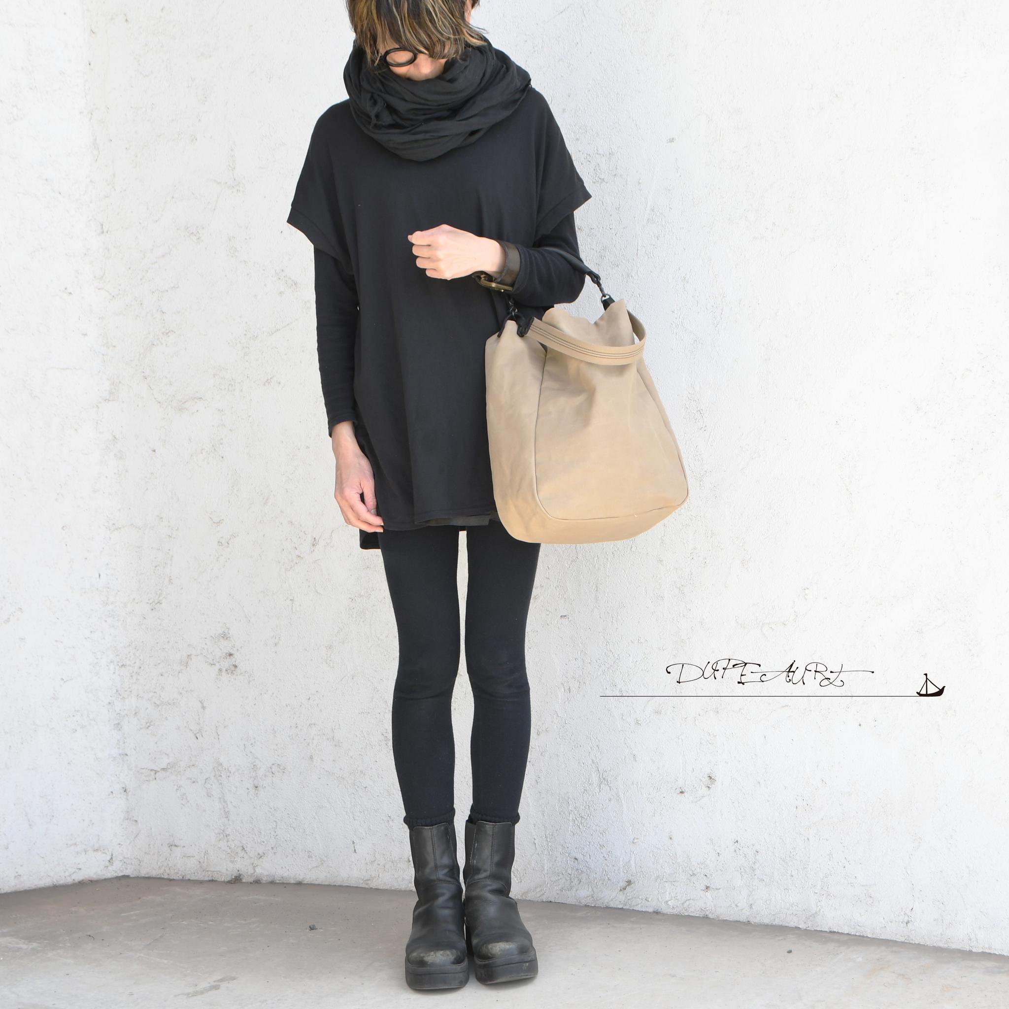 DUPEAURT/デュポー/本ヌメ革ハンドルの付いた2wayワンショルダーバッグ/防水綿帆布/A4対応/カーキベージュ | 3枚目