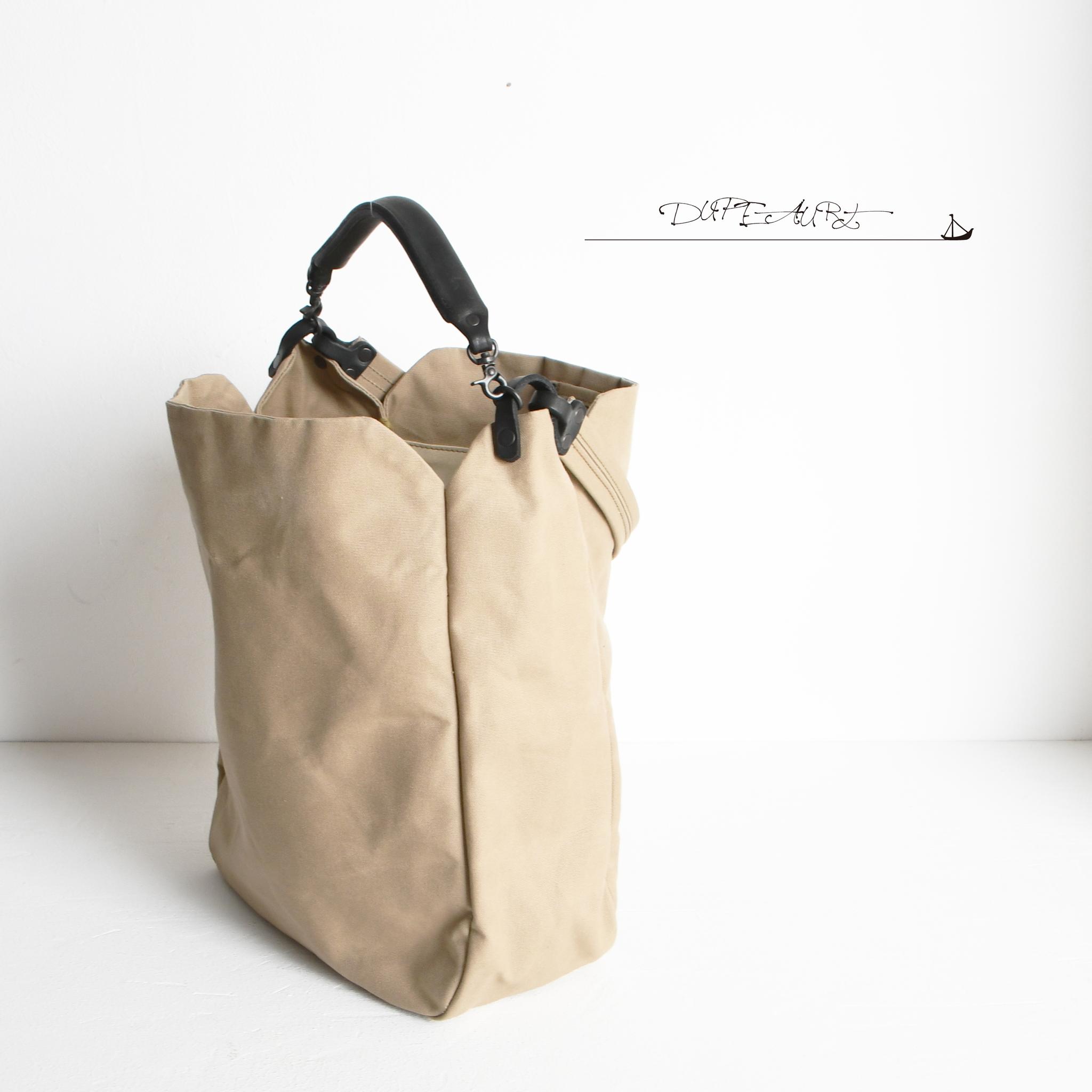 DUPEAURT/デュポー/本ヌメ革ハンドルの付いた2wayワンショルダーバッグ/防水綿帆布/A4対応/カーキベージュ | 6枚目