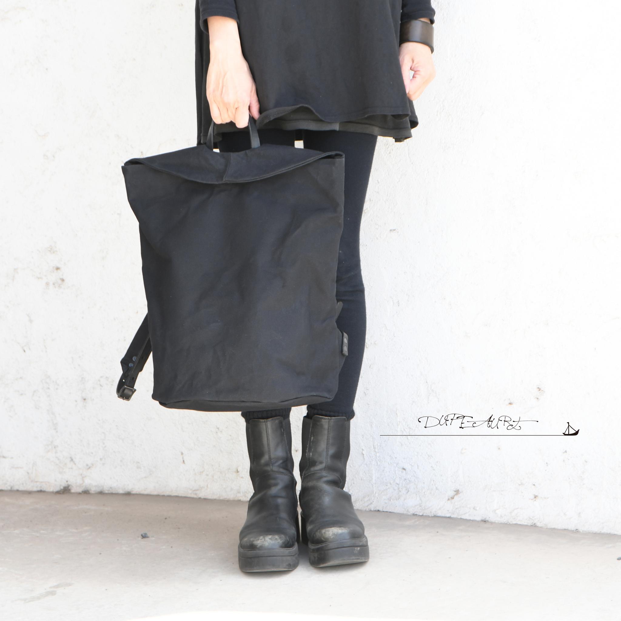 DUPEAURT/デュポー/普段使いも出来る仕事リュック/パラフィン防水帆布/ノートブック/ブラック | 3枚目