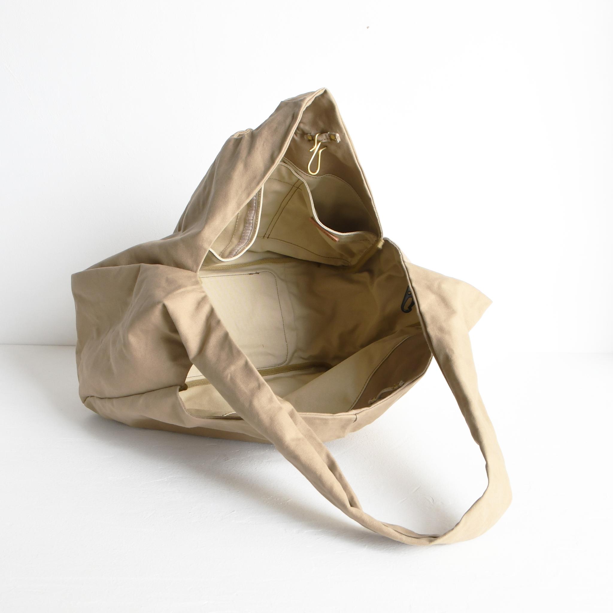 DUPEAURT/デュポー/手持ちも出来る3wayショルダーバッグ/パラフィン防水綿帆布/大容量/カーキベージュ | 11枚目