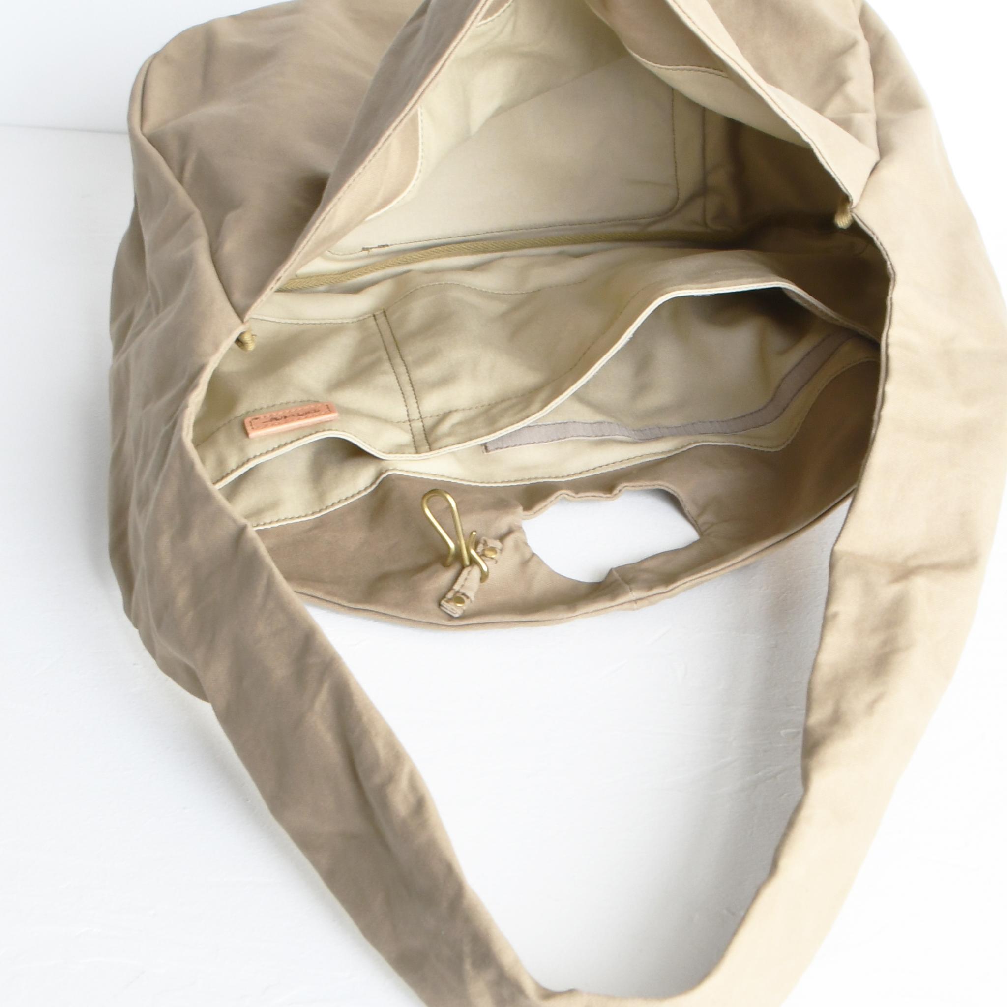 DUPEAURT/デュポー/手持ちも出来る3wayショルダーバッグ/パラフィン防水綿帆布/大容量/カーキベージュ | 12枚目