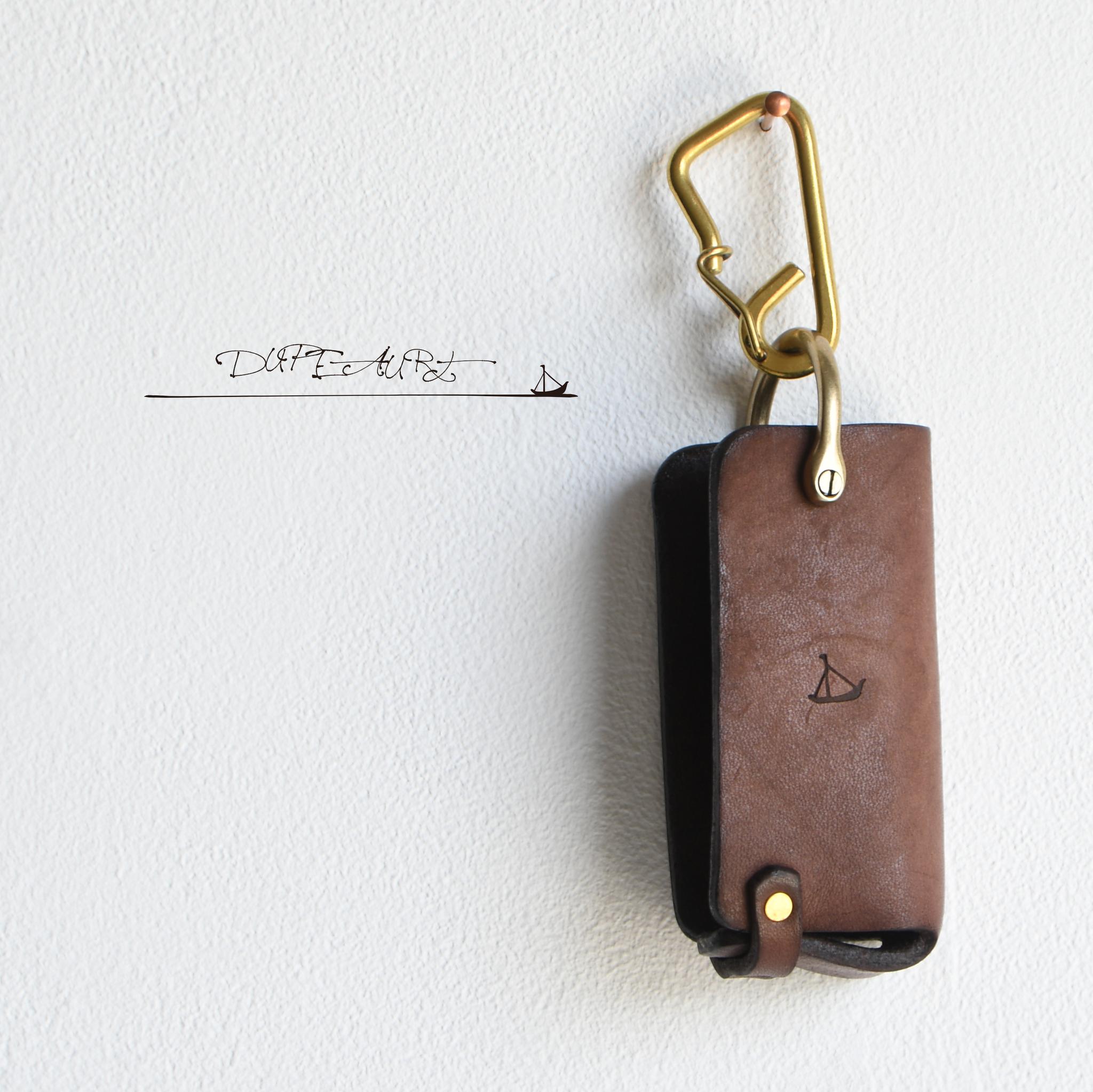 DUPEAURT/デュポー/キーケース/キーホルダー/スマートキー/真鍮製カラビナ/ベジタブルタンニン鞣し/モカ | 2枚目