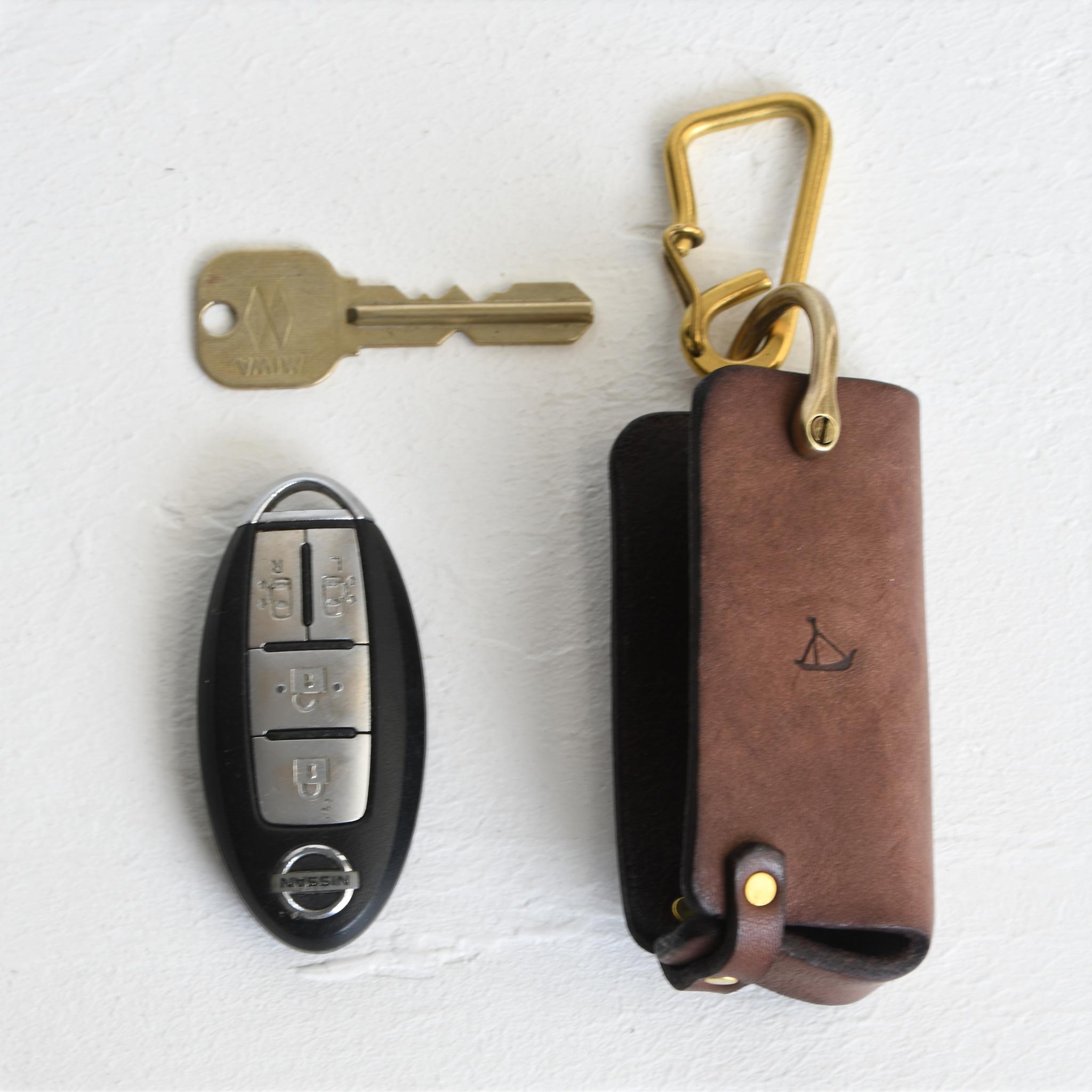 DUPEAURT/デュポー/キーケース/キーホルダー/スマートキー/真鍮製カラビナ/ベジタブルタンニン鞣し/モカ | 7枚目