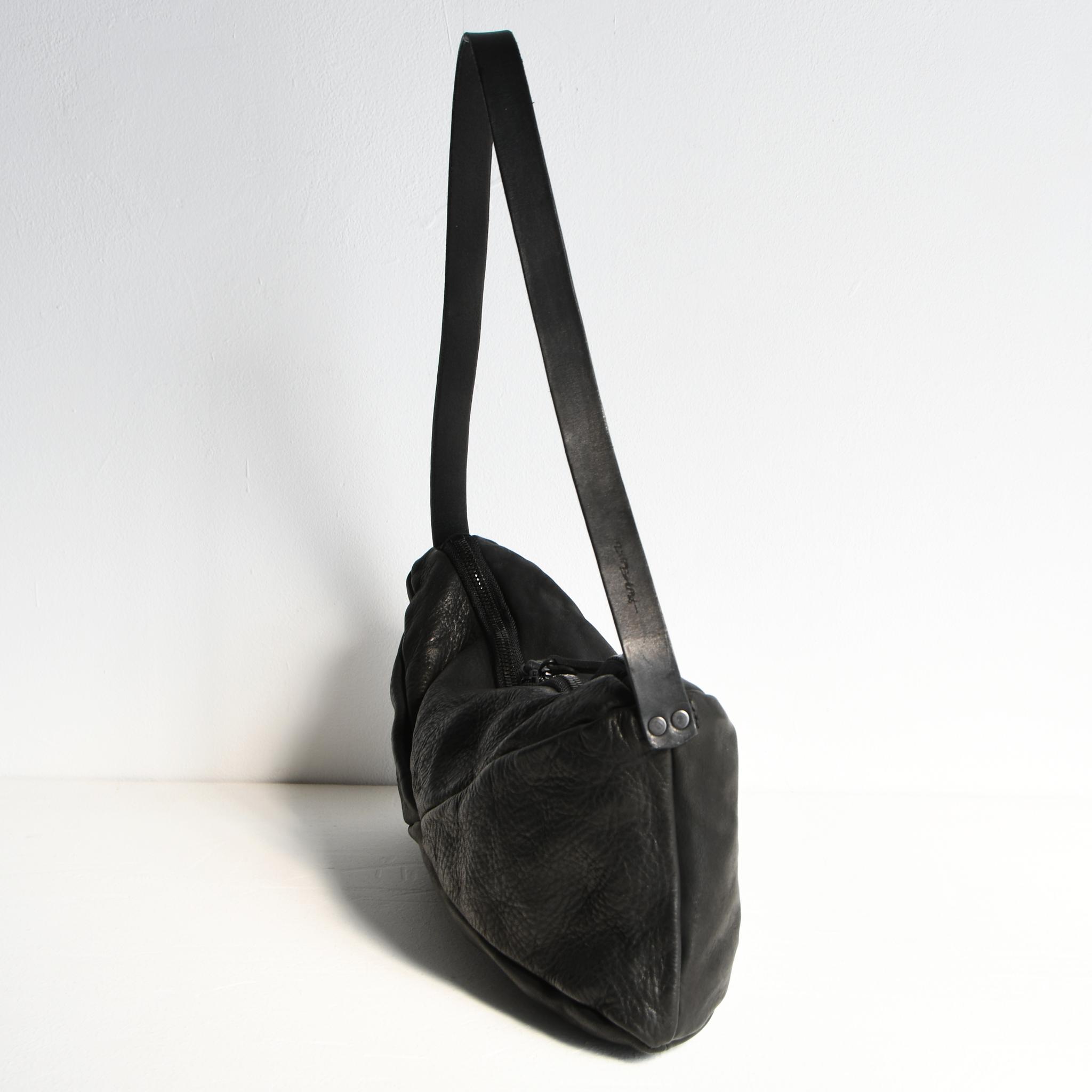 DUPEAURT/デュポー/横長スクエアボストン型ワンショルダーバッグ/本ヌメ牛革/製品染め/ブラック | 11枚目