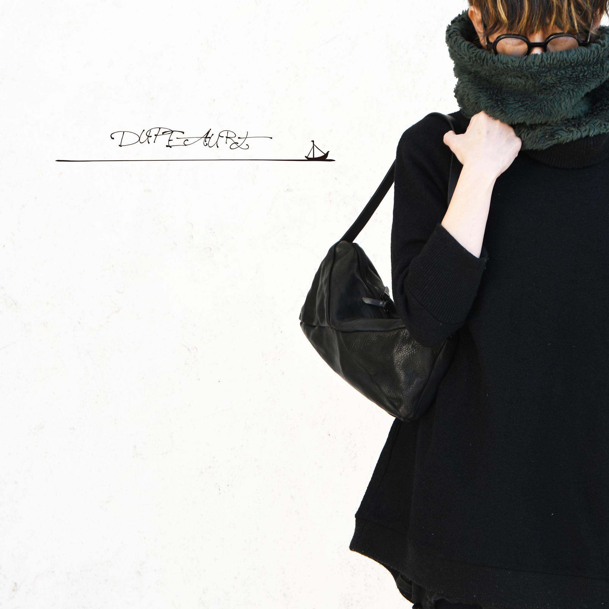 DUPEAURT/デュポー/横長スクエアボストン型ワンショルダーバッグ/本ヌメ牛革/製品染め/ブラック | 2枚目