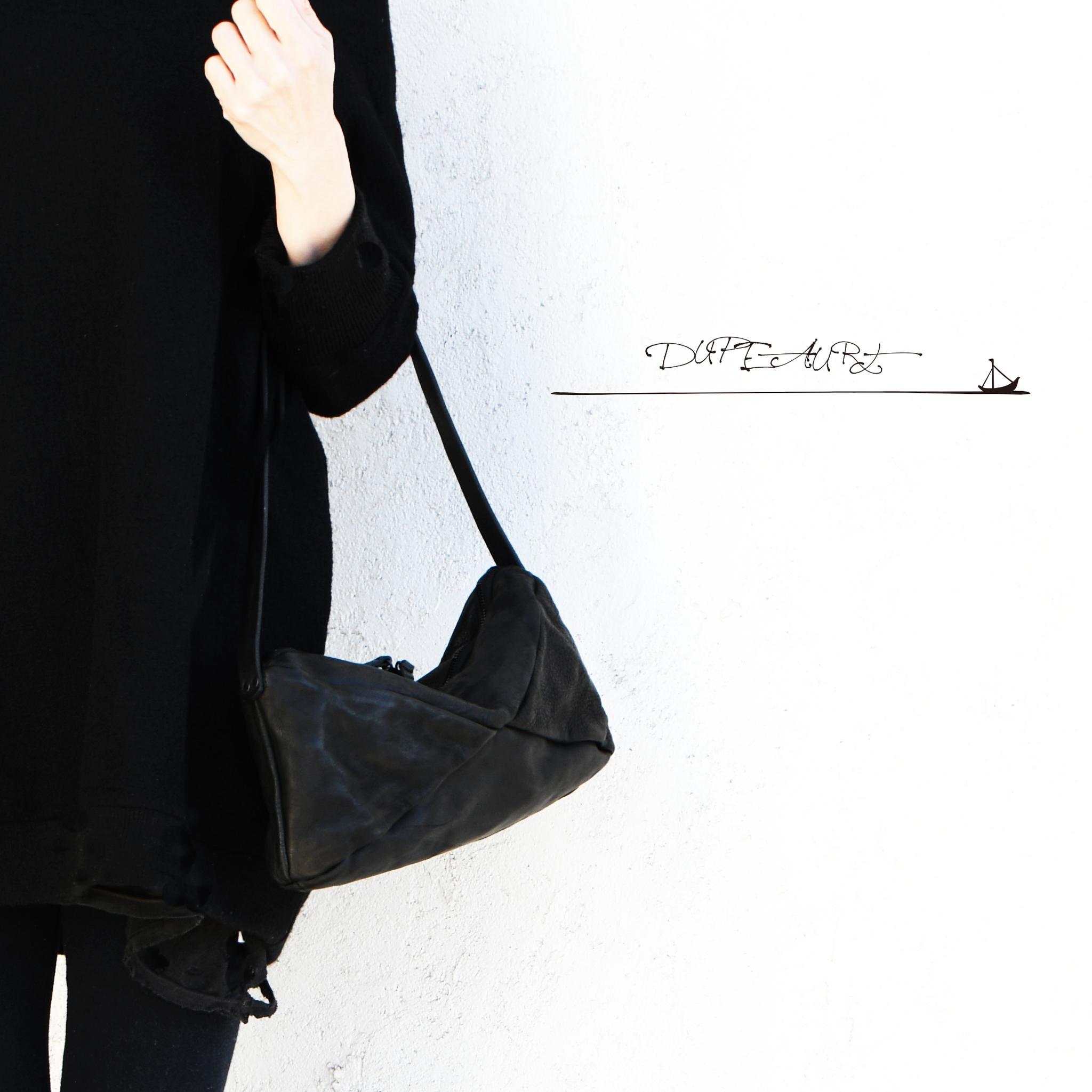 DUPEAURT/デュポー/横長スクエアボストン型ワンショルダーバッグ/本ヌメ牛革/製品染め/ブラック | 3枚目