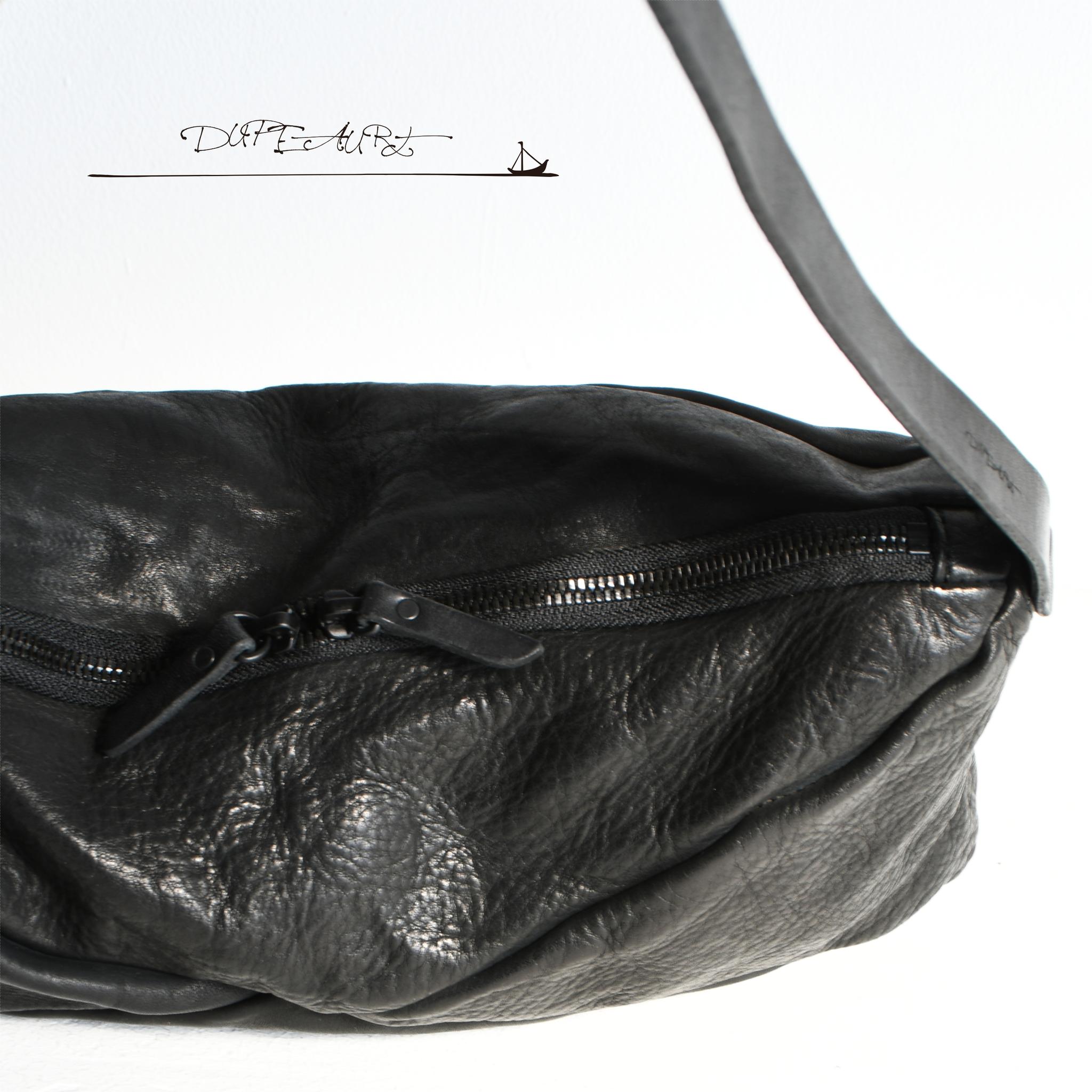 DUPEAURT/デュポー/横長スクエアボストン型ワンショルダーバッグ/本ヌメ牛革/製品染め/ブラック | 8枚目