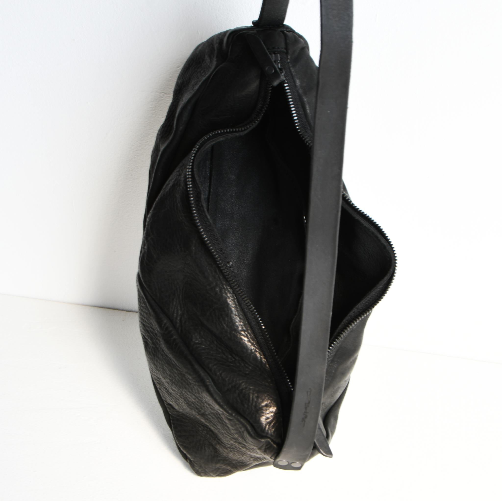 DUPEAURT/デュポー/横長スクエアボストン型ワンショルダーバッグ/本ヌメ牛革/製品染め/ブラック | 9枚目