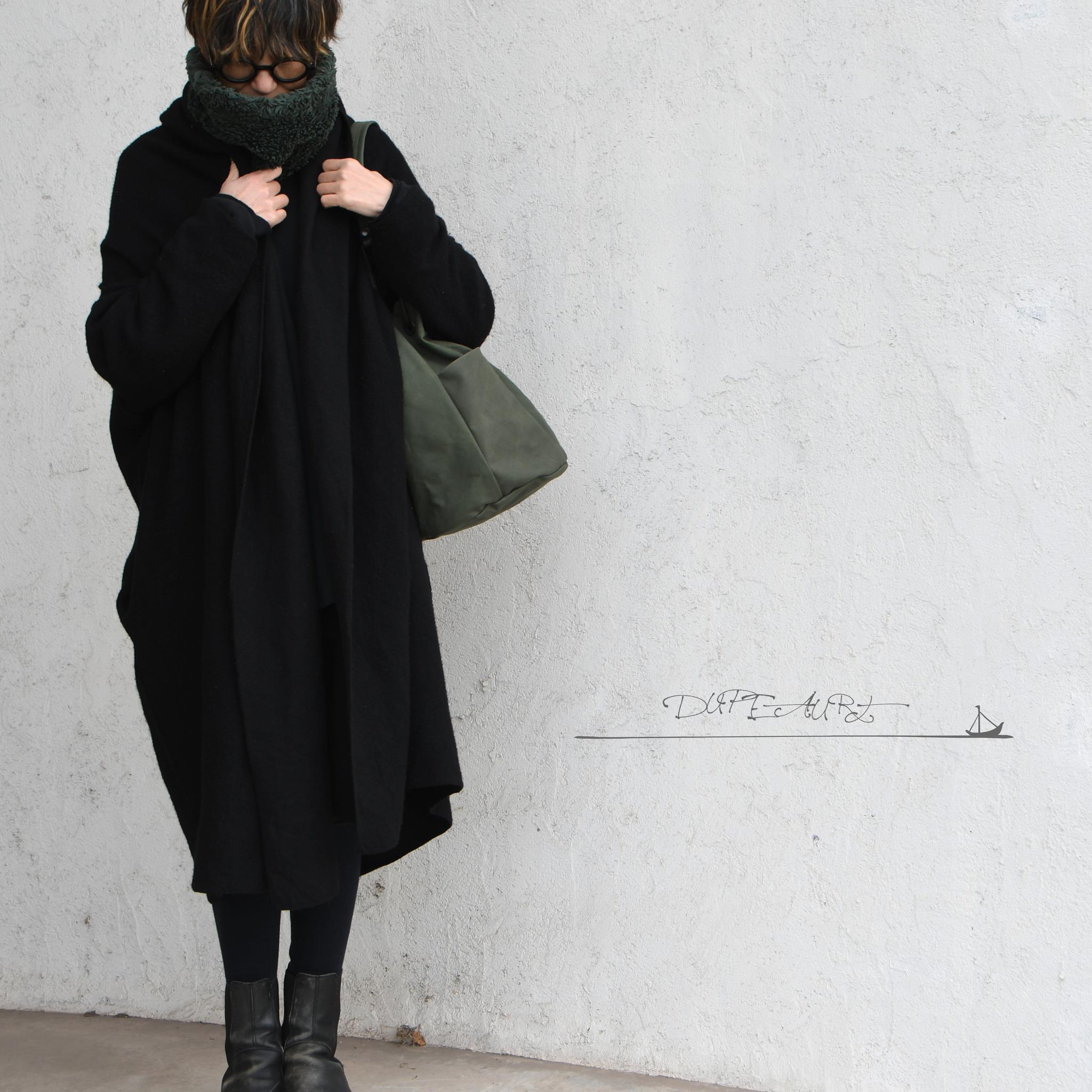 DUPEAURT/デュポー/巾着丸底2wayワンショルダーバッグ/本ヌメ革パーツ/パラフィン防水帆布/ミリタリー | 3枚目