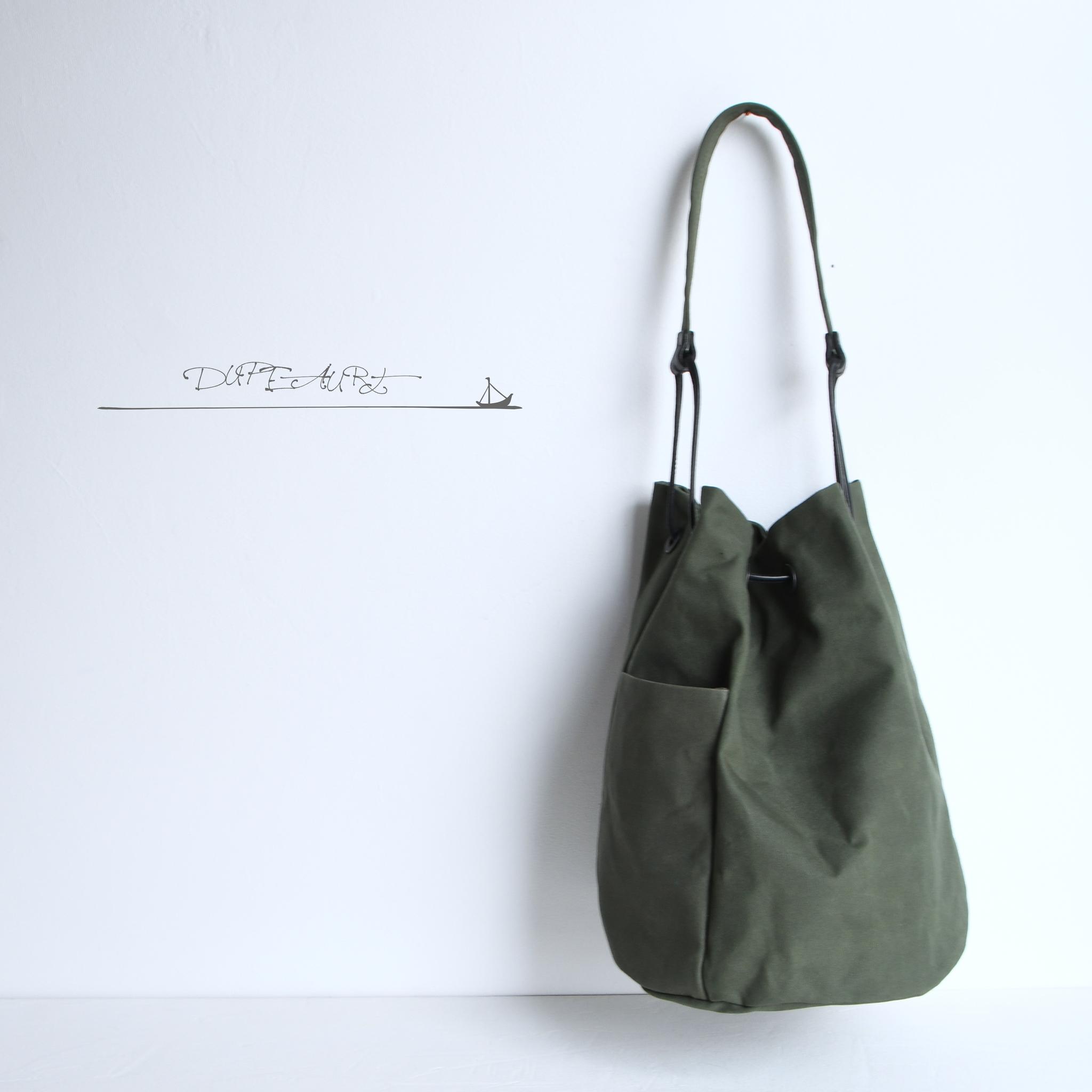 DUPEAURT/デュポー/巾着丸底2wayワンショルダーバッグ/本ヌメ革パーツ/パラフィン防水帆布/ミリタリー | 7枚目