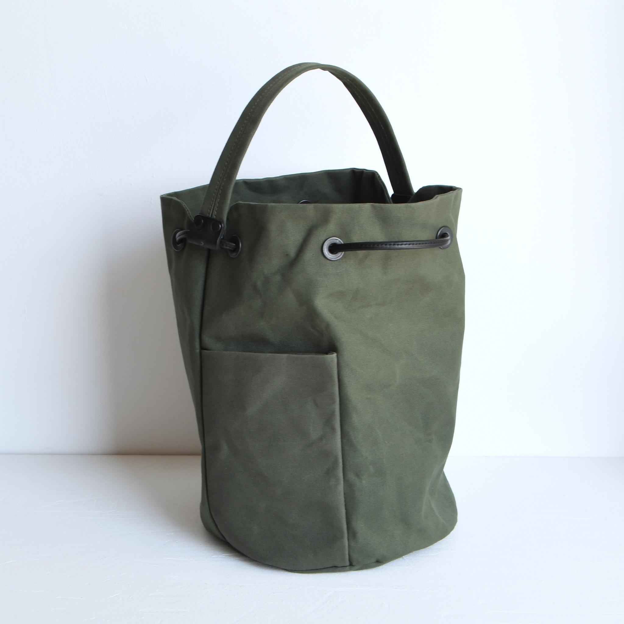 DUPEAURT/デュポー/巾着丸底2wayワンショルダーバッグ/本ヌメ革パーツ/パラフィン防水帆布/ミリタリー | 11枚目