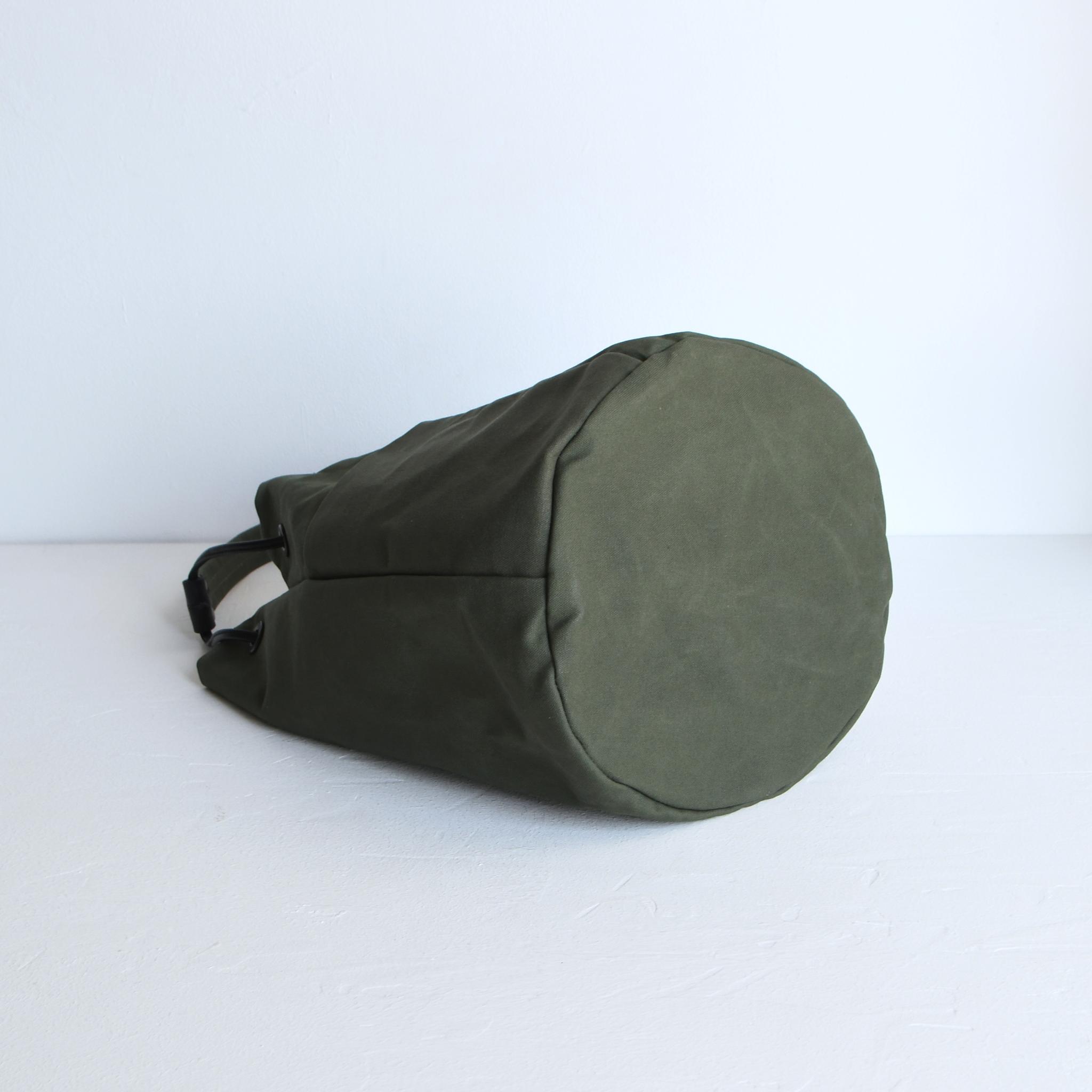 DUPEAURT/デュポー/巾着丸底2wayワンショルダーバッグ/本ヌメ革パーツ/パラフィン防水帆布/ミリタリー | 12枚目