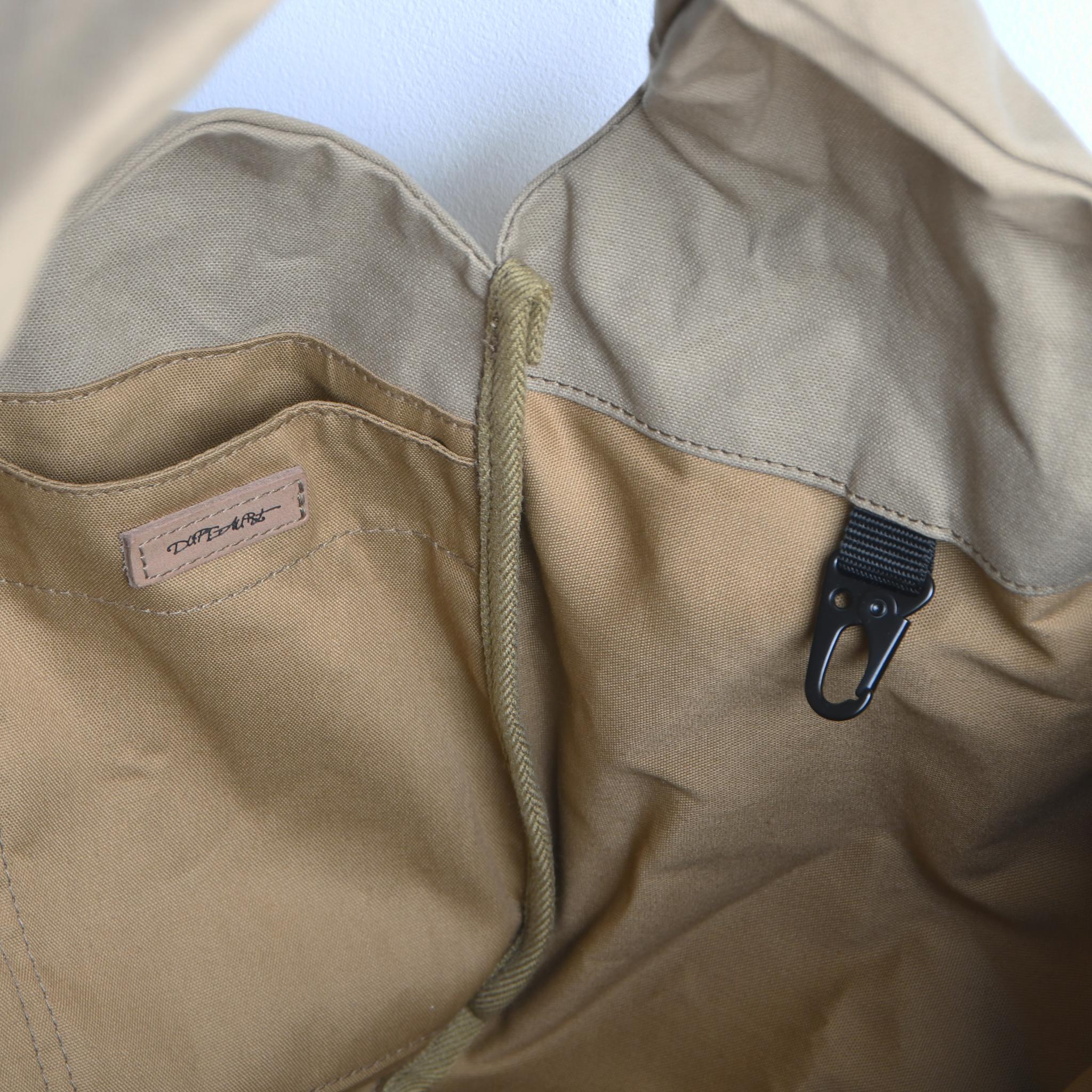 DUPEAURT/デュポー/手持ちも出来る2wayワンショルダーバッグ/パラフィン防水綿帆布/大容量/カーキベージュ | 11枚目