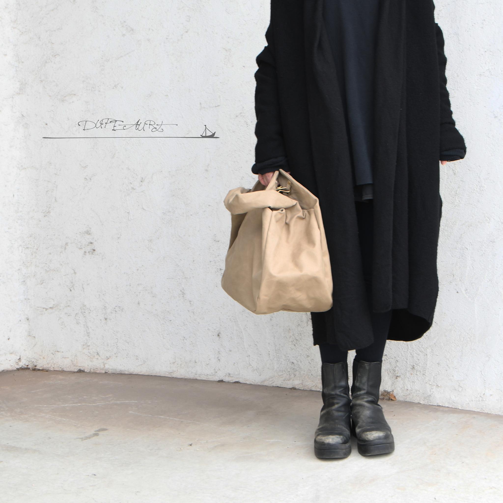 DUPEAURT/デュポー/手持ちも出来る2wayワンショルダーバッグ/パラフィン防水綿帆布/大容量/カーキベージュ | 4枚目