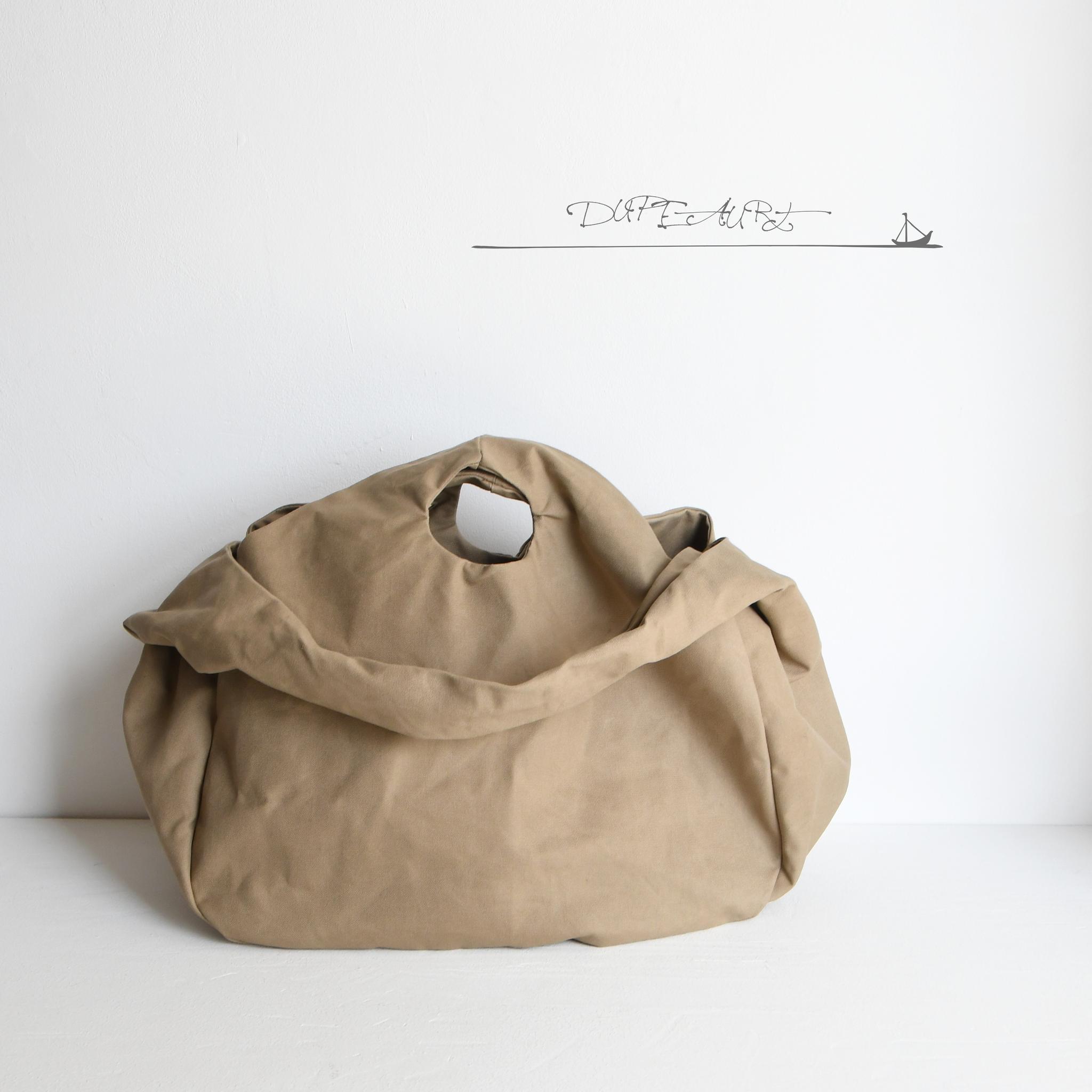 DUPEAURT/デュポー/手持ちも出来る2wayワンショルダーバッグ/パラフィン防水綿帆布/大容量/カーキベージュ | 6枚目