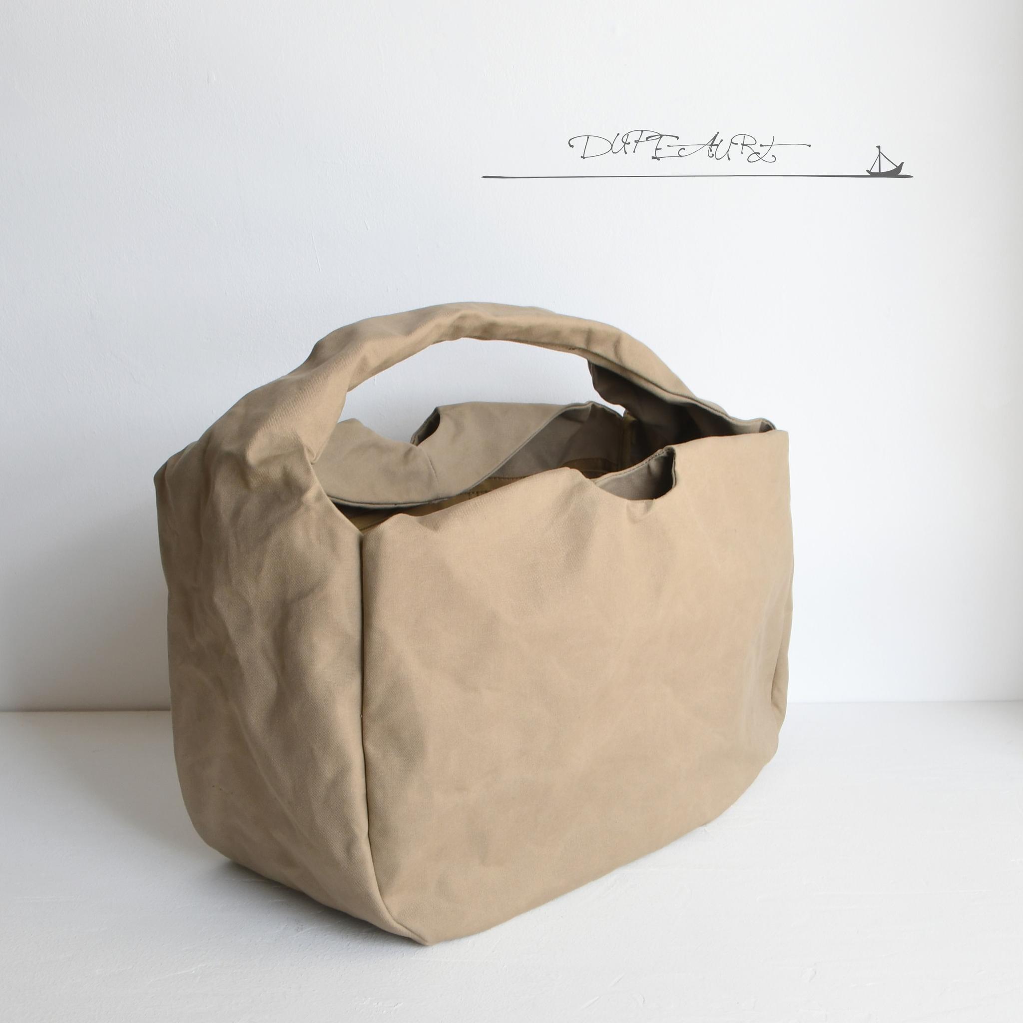 DUPEAURT/デュポー/手持ちも出来る2wayワンショルダーバッグ/パラフィン防水綿帆布/大容量/カーキベージュ | 8枚目