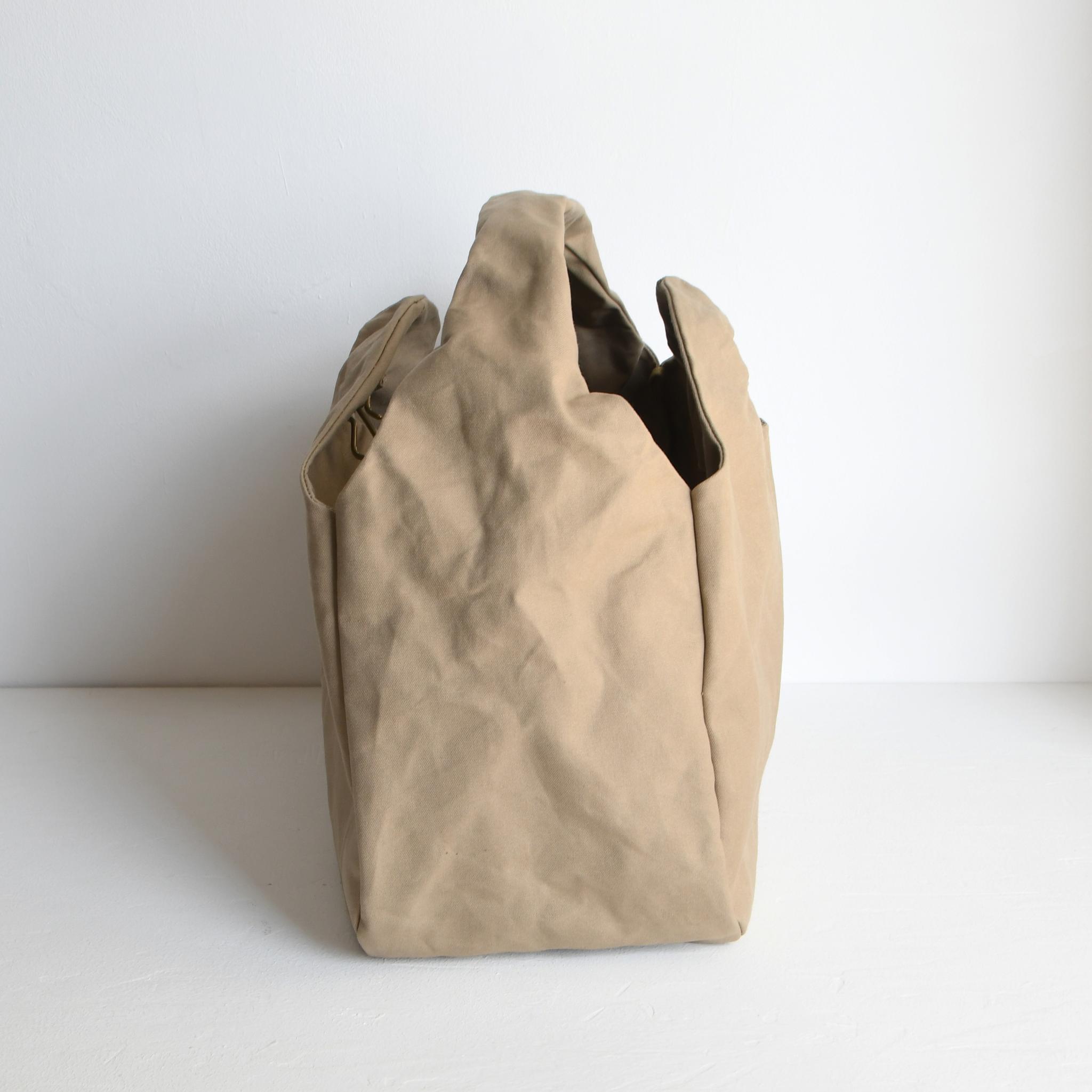 DUPEAURT/デュポー/手持ちも出来る2wayワンショルダーバッグ/パラフィン防水綿帆布/大容量/カーキベージュ | 9枚目