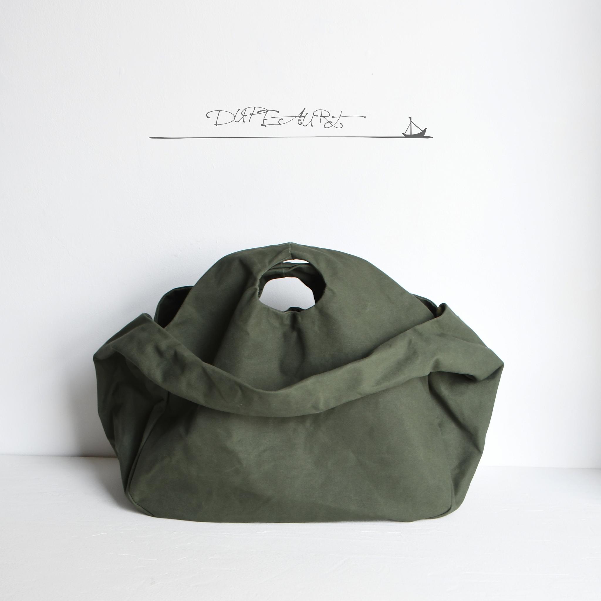 DUPEAURT/デュポー/手持ちも出来る2wayワンショルダーバッグ/パラフィン防水綿帆布/大容量/ミリタリー | 10枚目