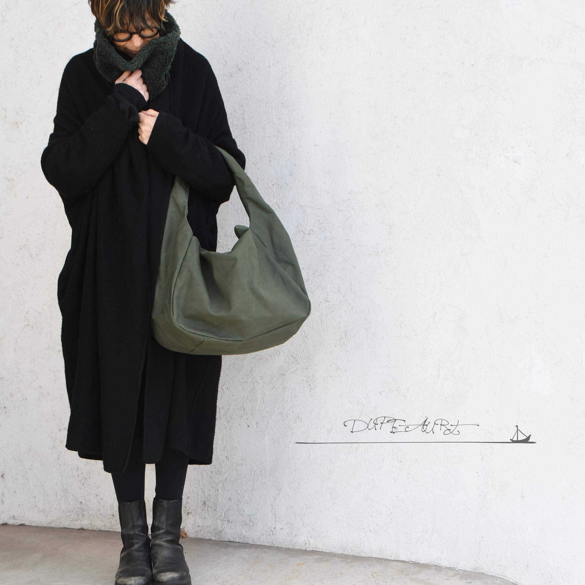 DUPEAURT/デュポー/手持ちも出来る2wayワンショルダーバッグ/パラフィン防水綿帆布/大容量/ミリタリー | 3枚目