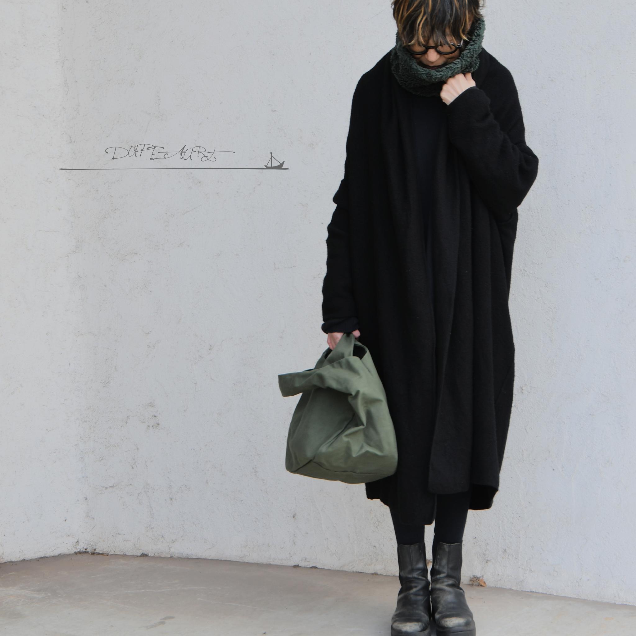 DUPEAURT/デュポー/手持ちも出来る2wayワンショルダーバッグ/パラフィン防水綿帆布/大容量/ミリタリー | 4枚目