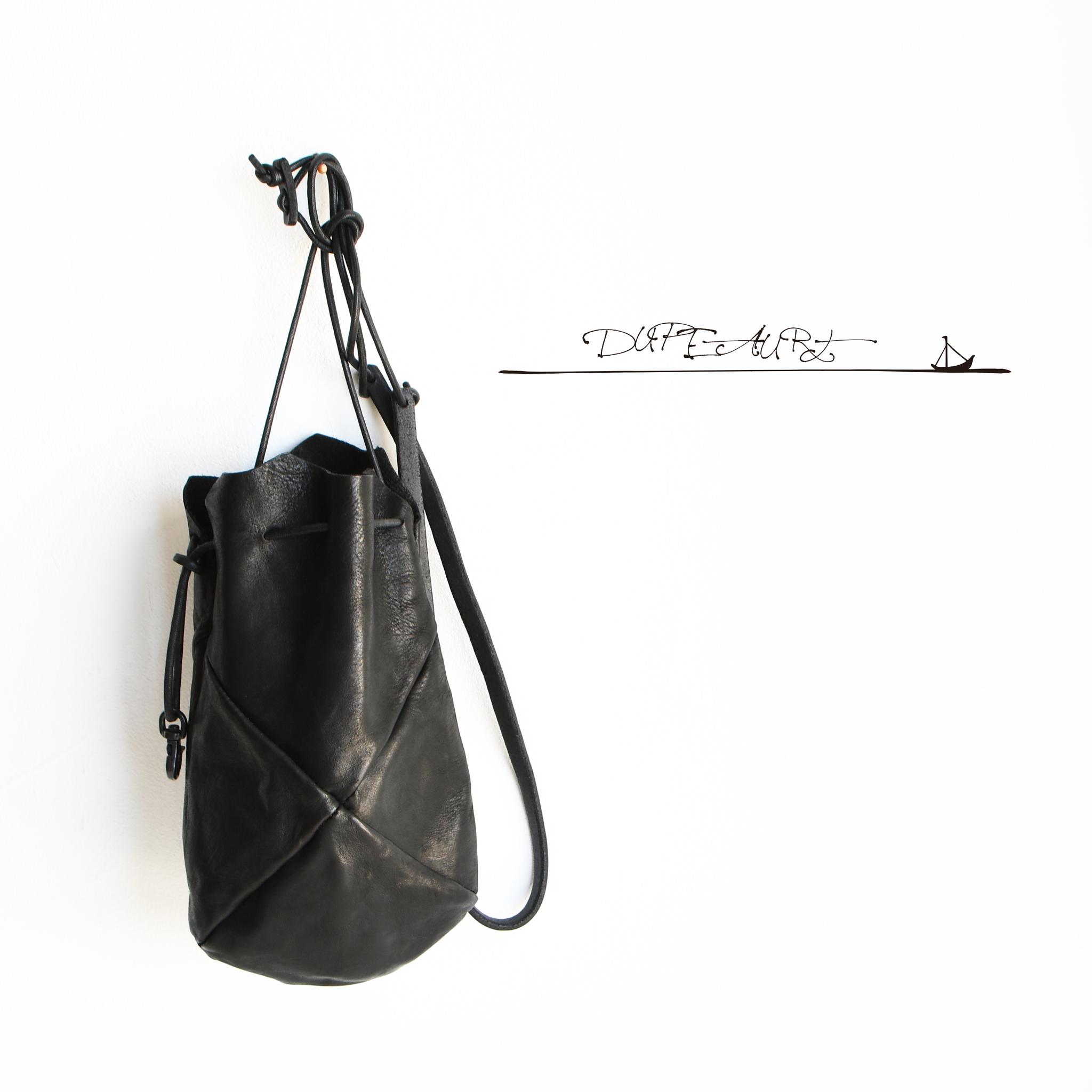 DUPEAURT/デュポー/巾着ポシェット/本ヌメ牛革/製品染め/ブラック | 4枚目