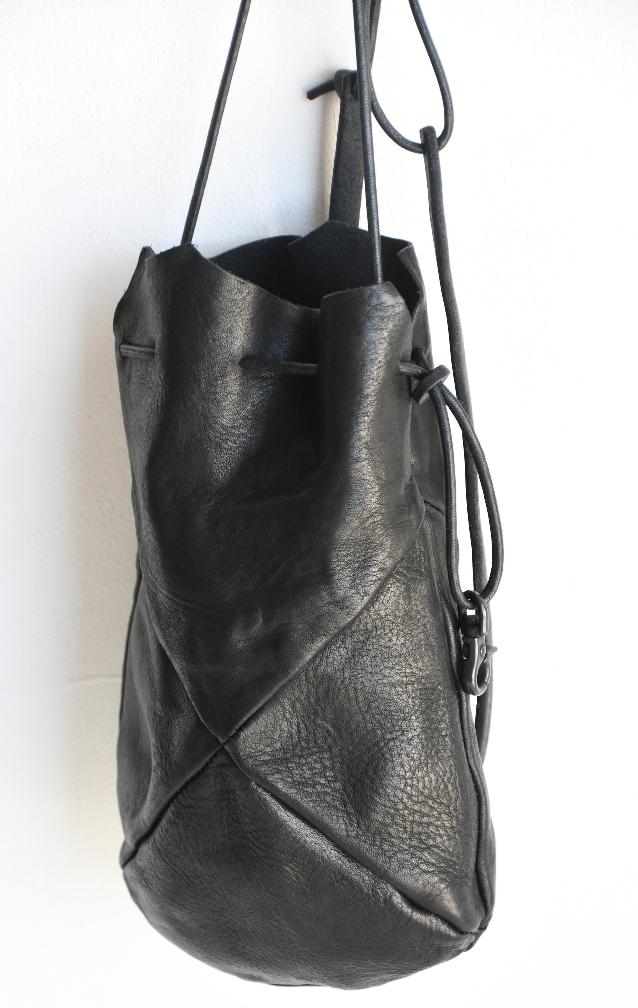 DUPEAURT/デュポー/巾着ポシェット/本ヌメ牛革/製品染め/ブラック | 7枚目