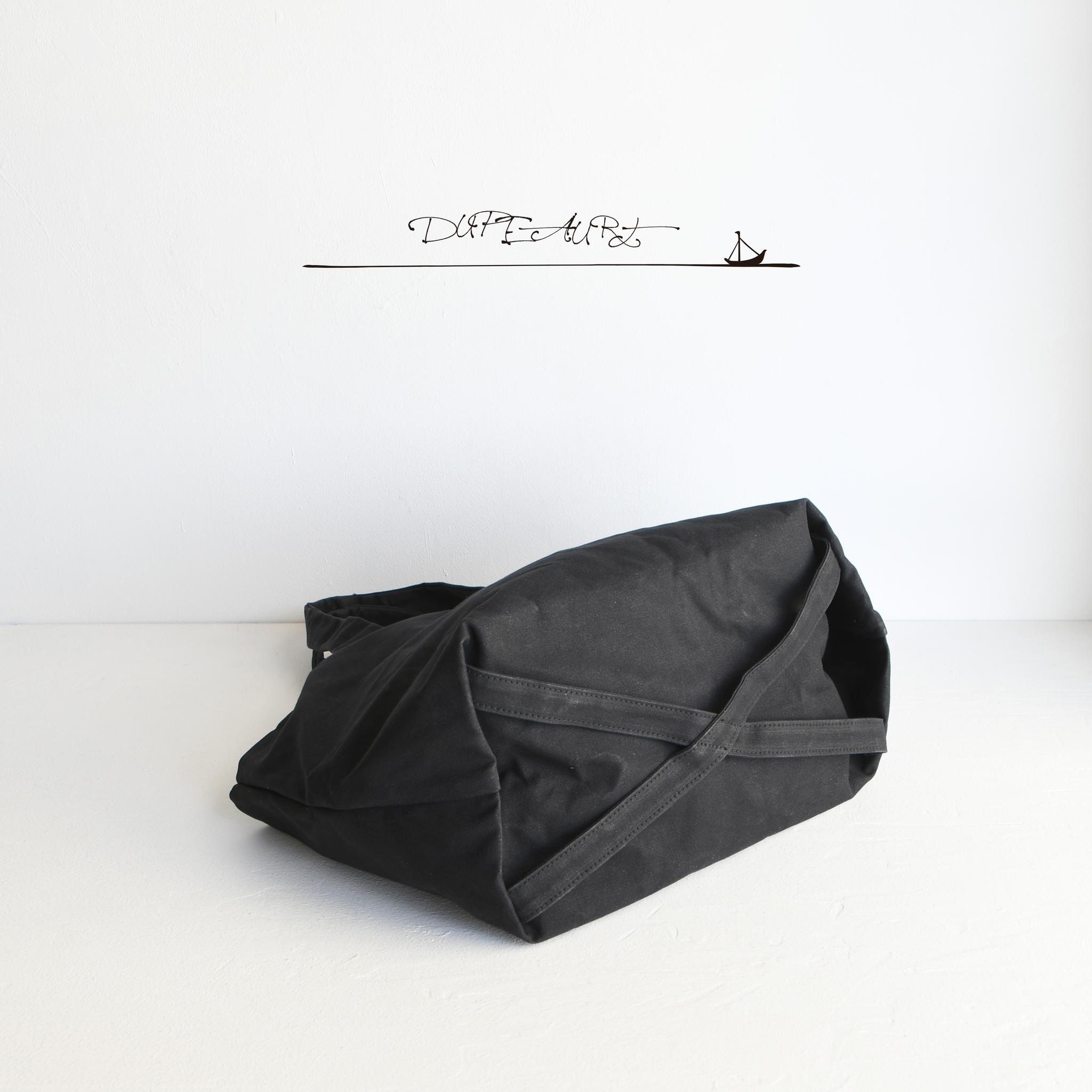 デュポー/ハンドルと底と側面のすべてが一枚の布で出来たトートバッグ/底補強ベルト付き/普段使いサイズ/ブラック | 9枚目