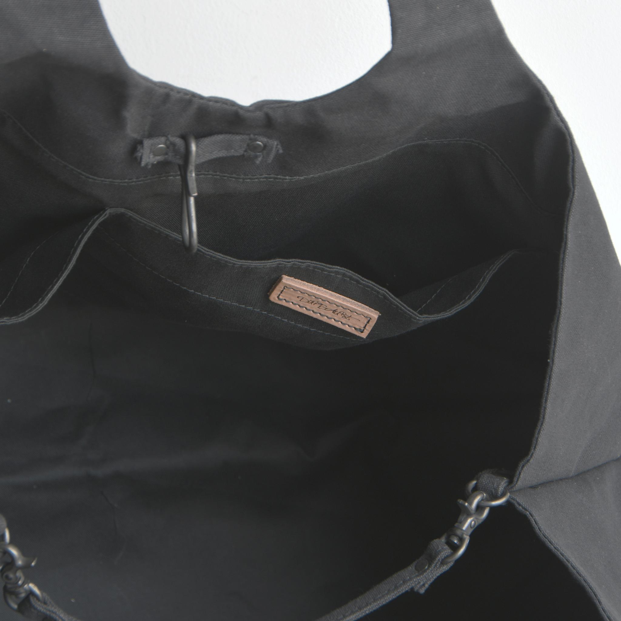 DUPEAURT/デュポー/ハンドルと底と側面のすべてが一枚の布で出来たトートバッグ/底補強ベルト付き/大容量/ブラック | 11枚目