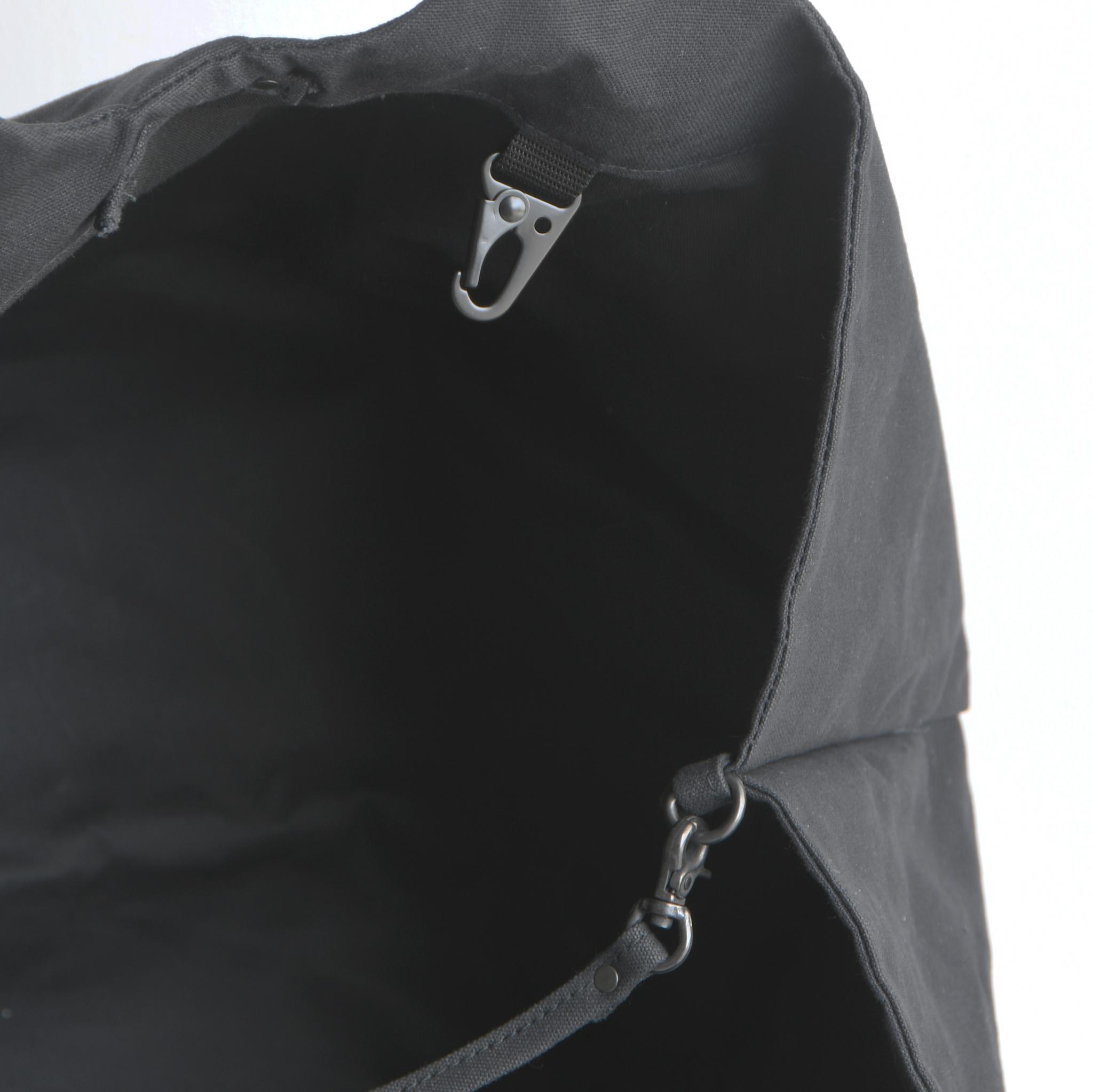 DUPEAURT/デュポー/ハンドルと底と側面のすべてが一枚の布で出来たトートバッグ/底補強ベルト付き/大容量/ブラック | 12枚目