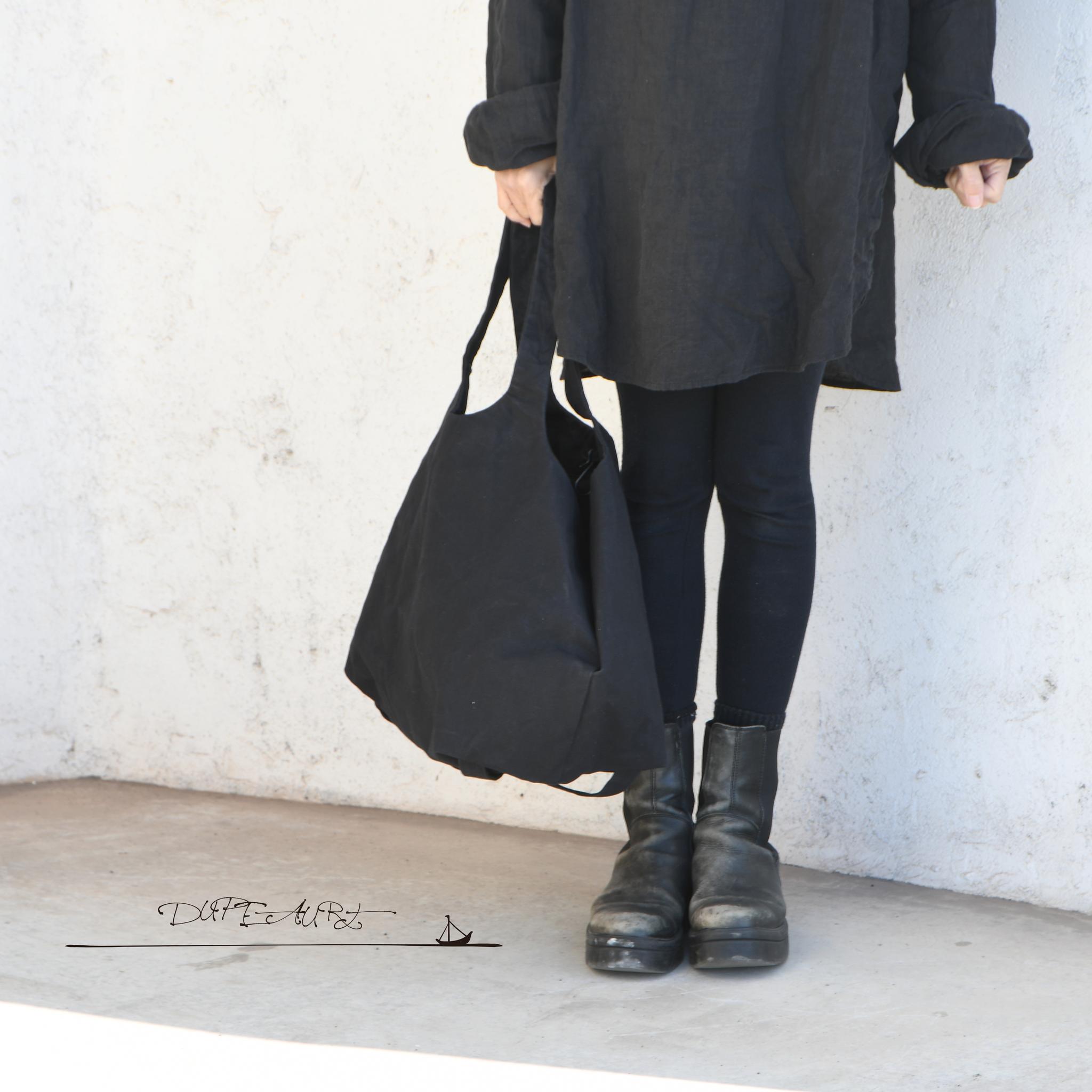 DUPEAURT/デュポー/ハンドルと底と側面のすべてが一枚の布で出来たトートバッグ/底補強ベルト付き/大容量/ブラック | 4枚目