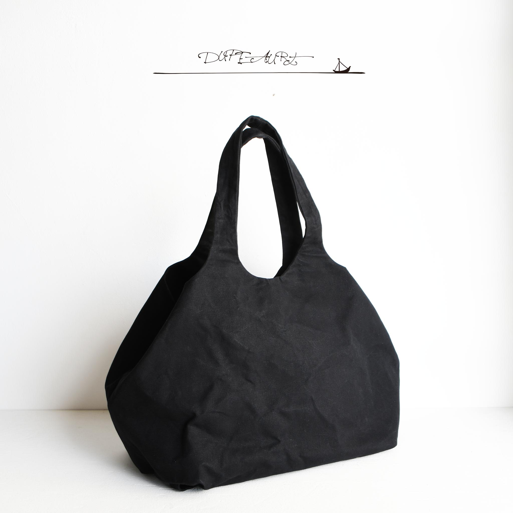 DUPEAURT/デュポー/ハンドルと底と側面のすべてが一枚の布で出来たトートバッグ/底補強ベルト付き/大容量/ブラック | 7枚目