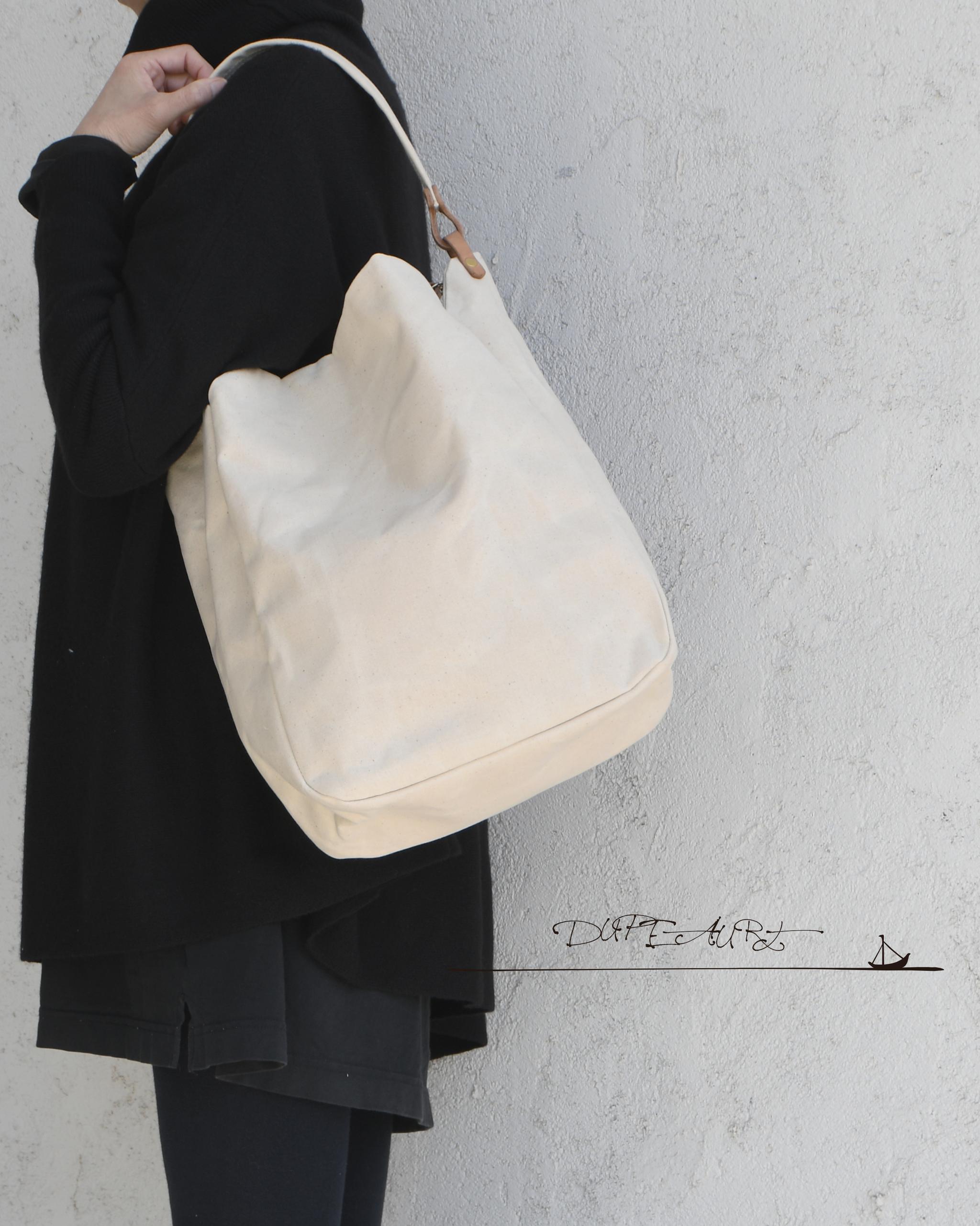 DUPEAURT/デュポー/本ヌメ革ハンドル2wayワンショルダーバッグ/防水帆布/A4/ユニセックス/キナリ | 2枚目