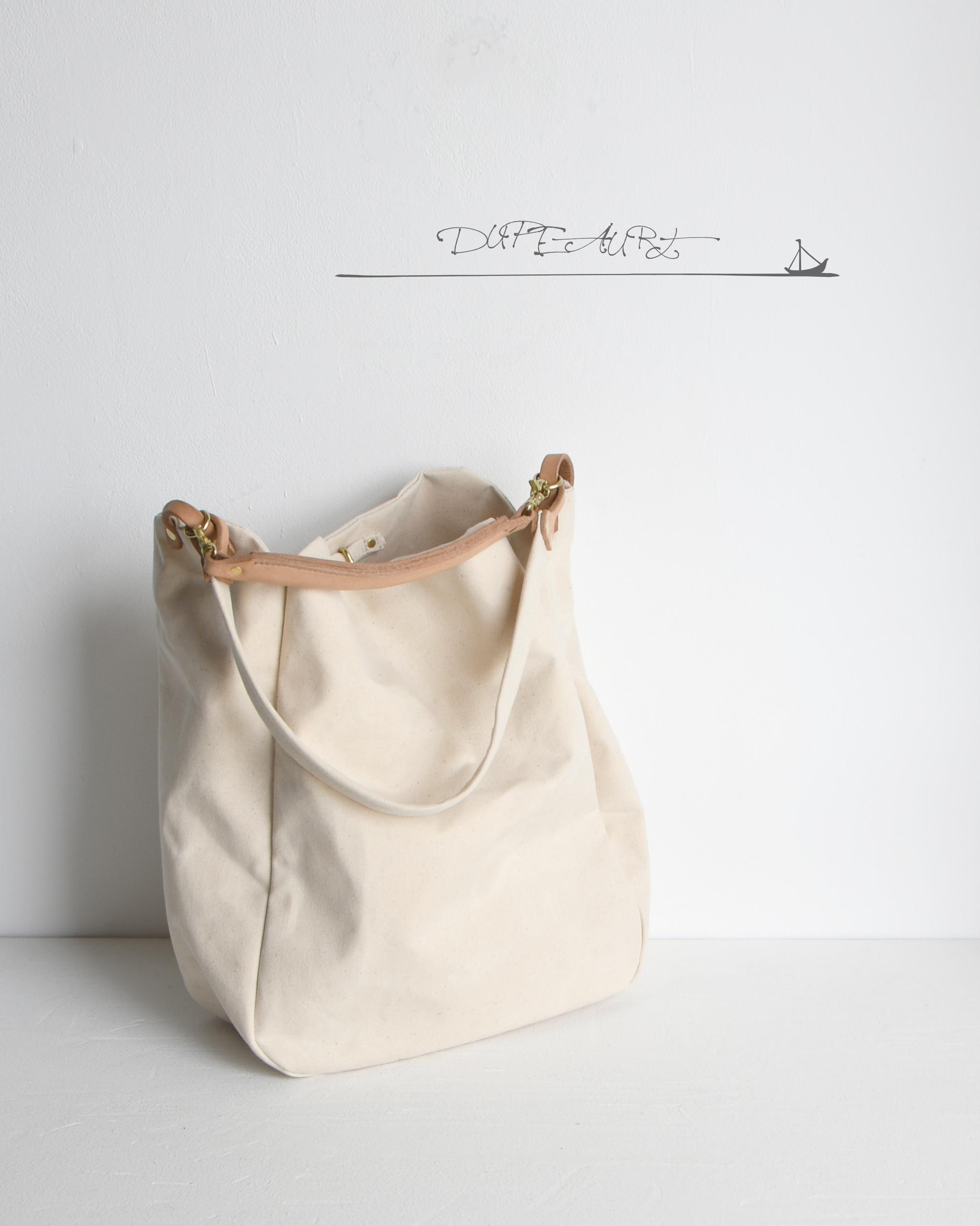 DUPEAURT/デュポー/本ヌメ革ハンドル2wayワンショルダーバッグ/防水帆布/A4/ユニセックス/キナリ | 5枚目