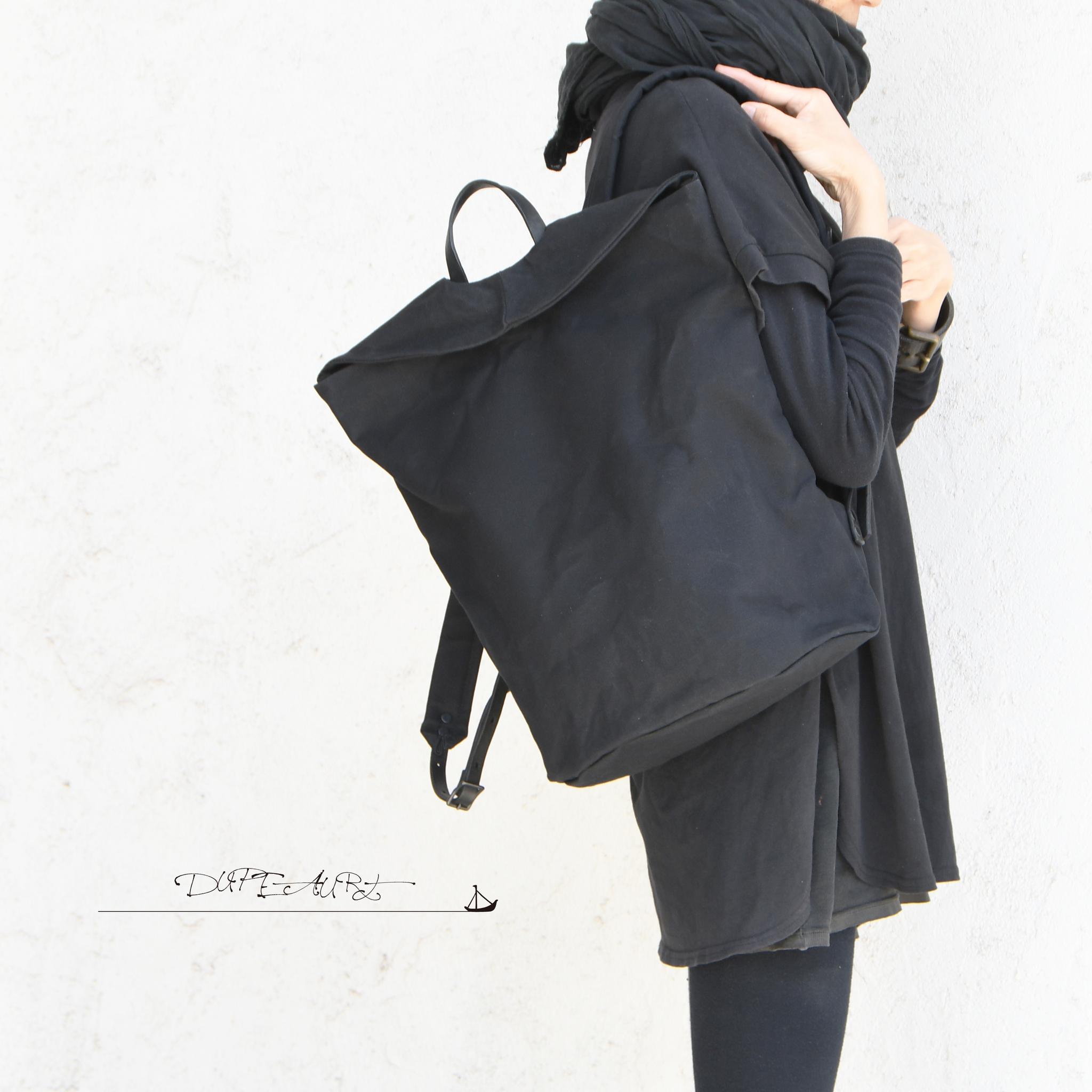 DUPEAURT/デュポー/普段使いも出来る仕事リュック/パラフィン防水帆布/ノートブック/ブラック