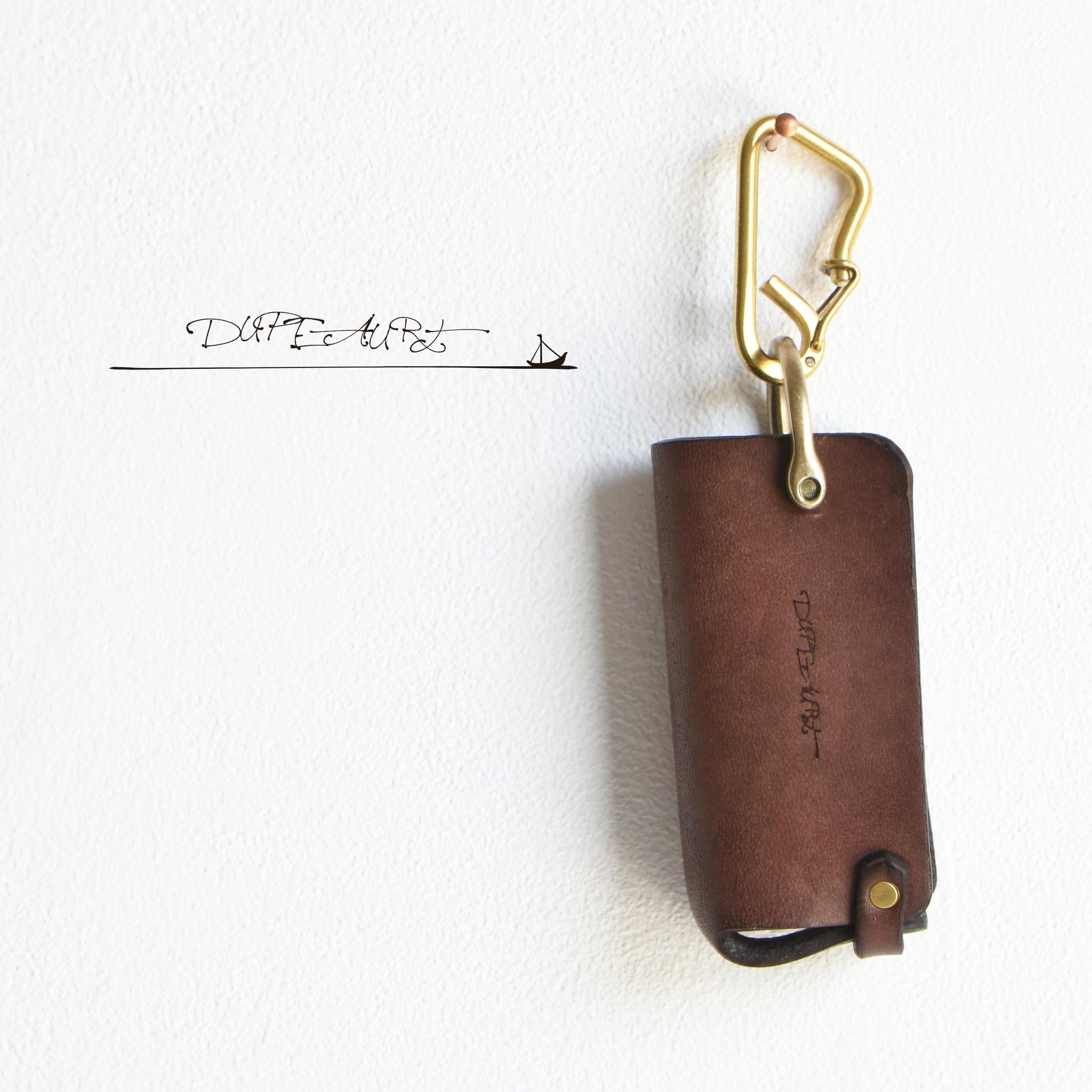 DUPEAURT/デュポー/キーケース/キーホルダー/スマートキー/真鍮製カラビナ/ベジタブルタンニン鞣し/モカ