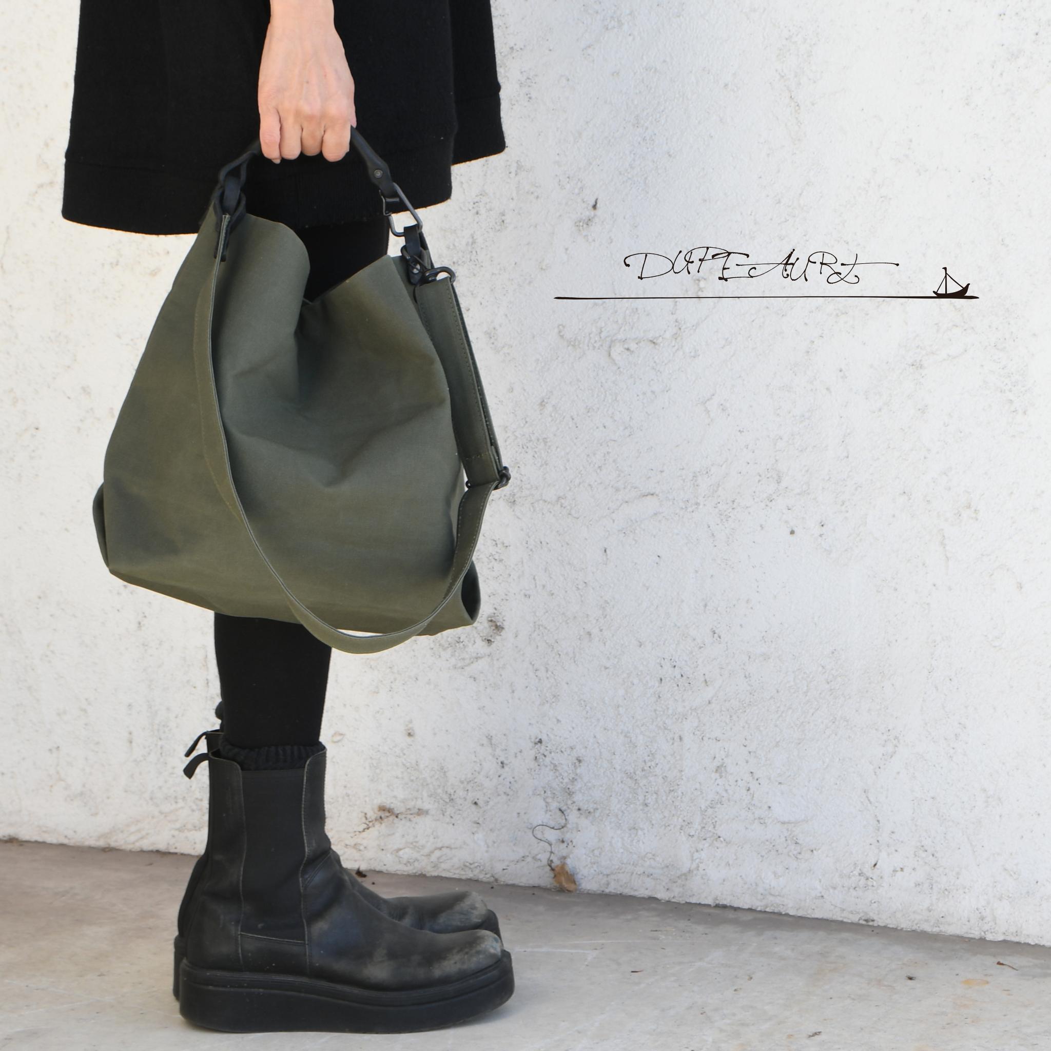 DUPEAURT/デュポー/ハンドルとショルダーで異なるフォルムの2wayバッグ/普段使いサイズ/ミリタリー