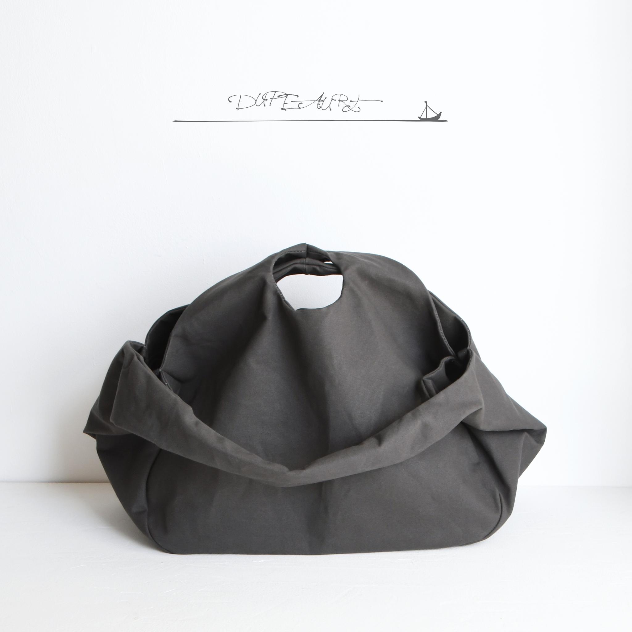DUPEAURT/デュポー/手持ちも出来る2wayワンショルダーバッグ/パラフィン防水綿帆布/大容量/ダークグレー | 6枚目