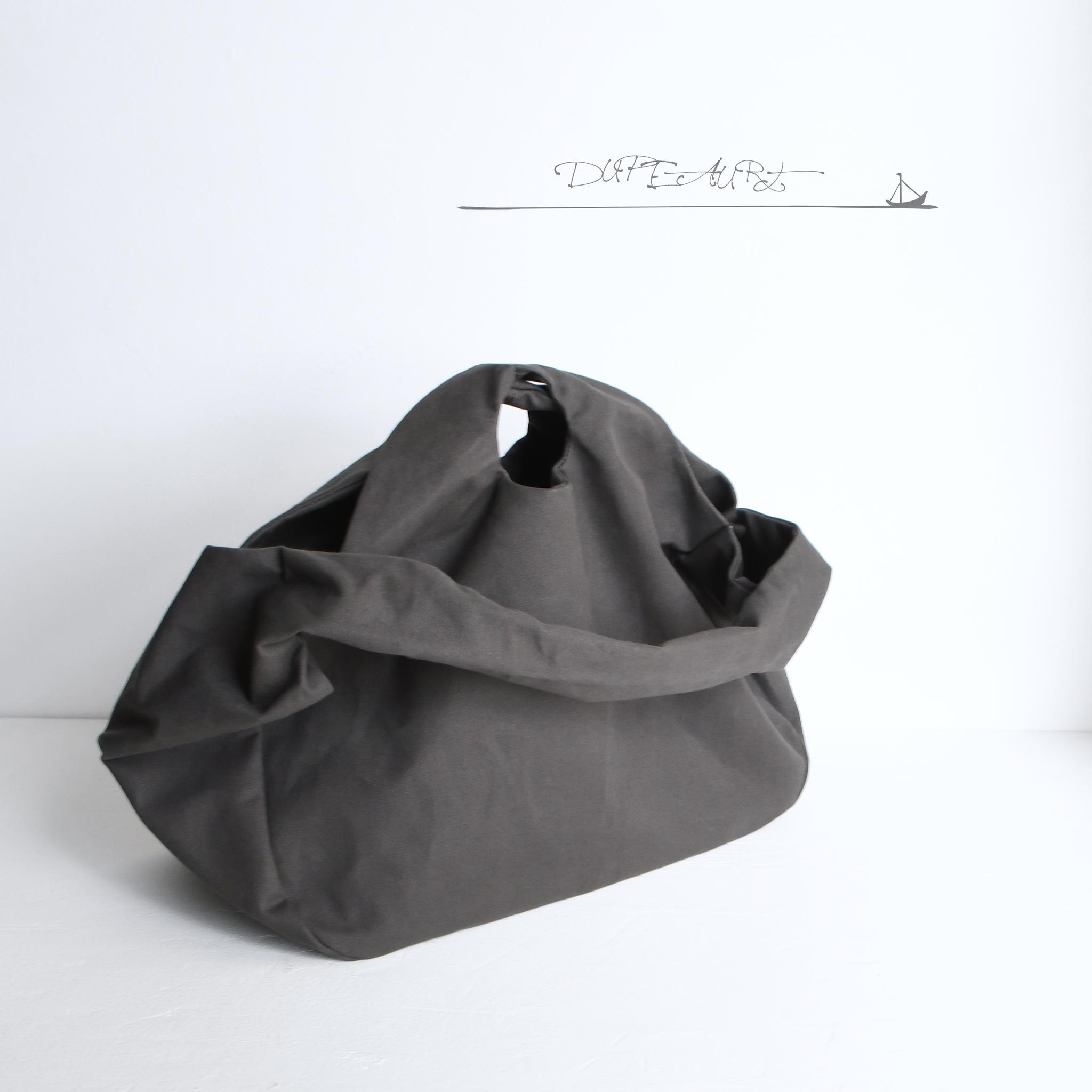 DUPEAURT/デュポー/手持ちも出来る2wayワンショルダーバッグ/パラフィン防水綿帆布/大容量/ダークグレー | 7枚目
