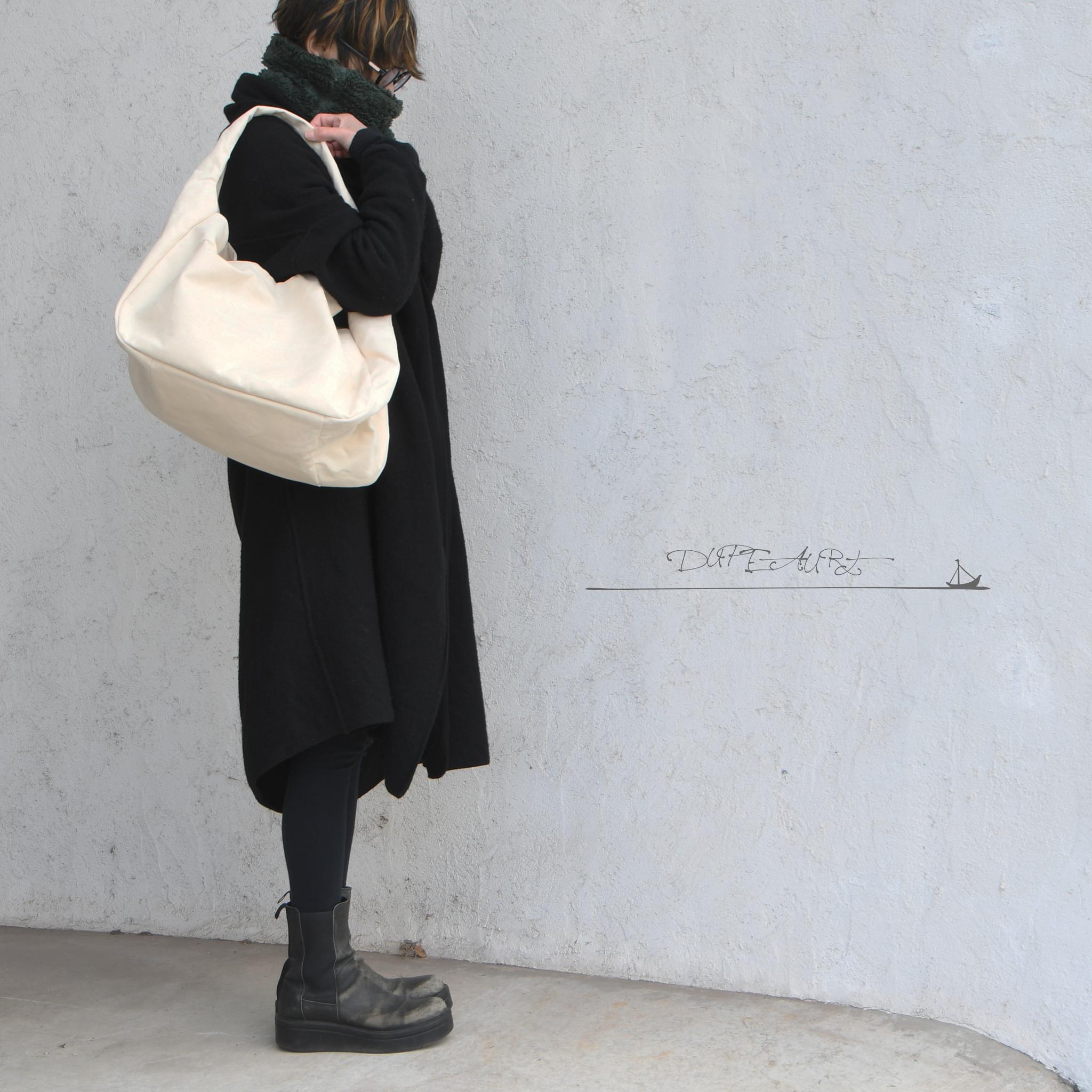 DUPEAURT/デュポー/手持ちも出来る2wayワンショルダーバッグ/パラフィン防水綿帆布/大容量/キナリ