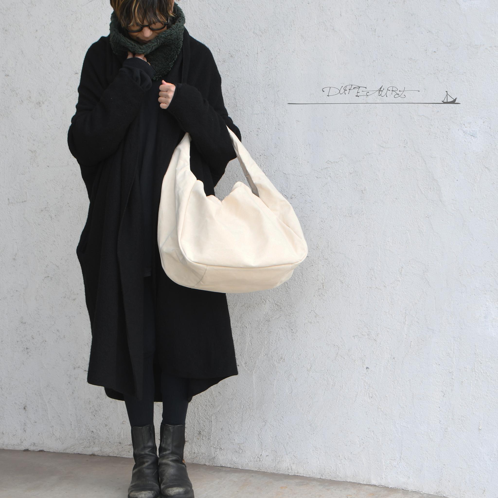 DUPEAURT/デュポー/手持ちも出来る2wayワンショルダーバッグ/パラフィン防水綿帆布/大容量/キナリ | 3枚目