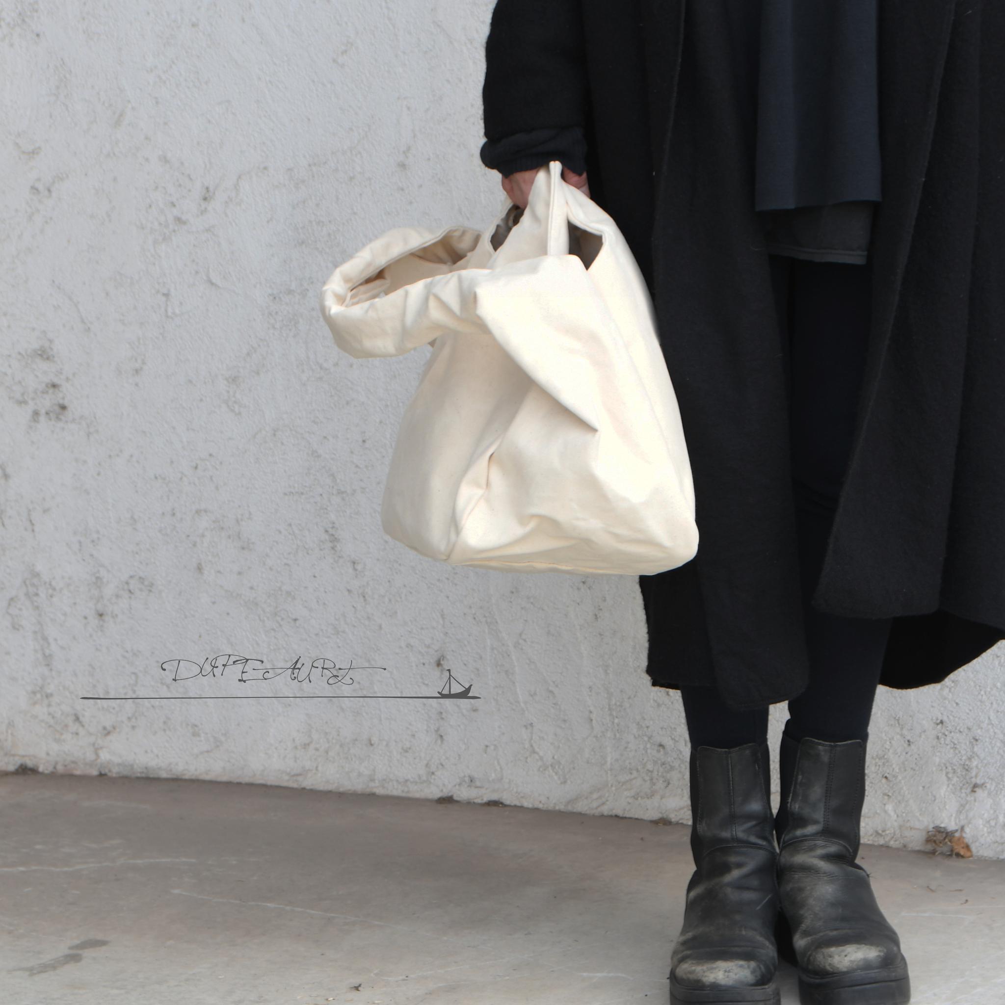 DUPEAURT/デュポー/手持ちも出来る2wayワンショルダーバッグ/パラフィン防水綿帆布/大容量/キナリ | 4枚目