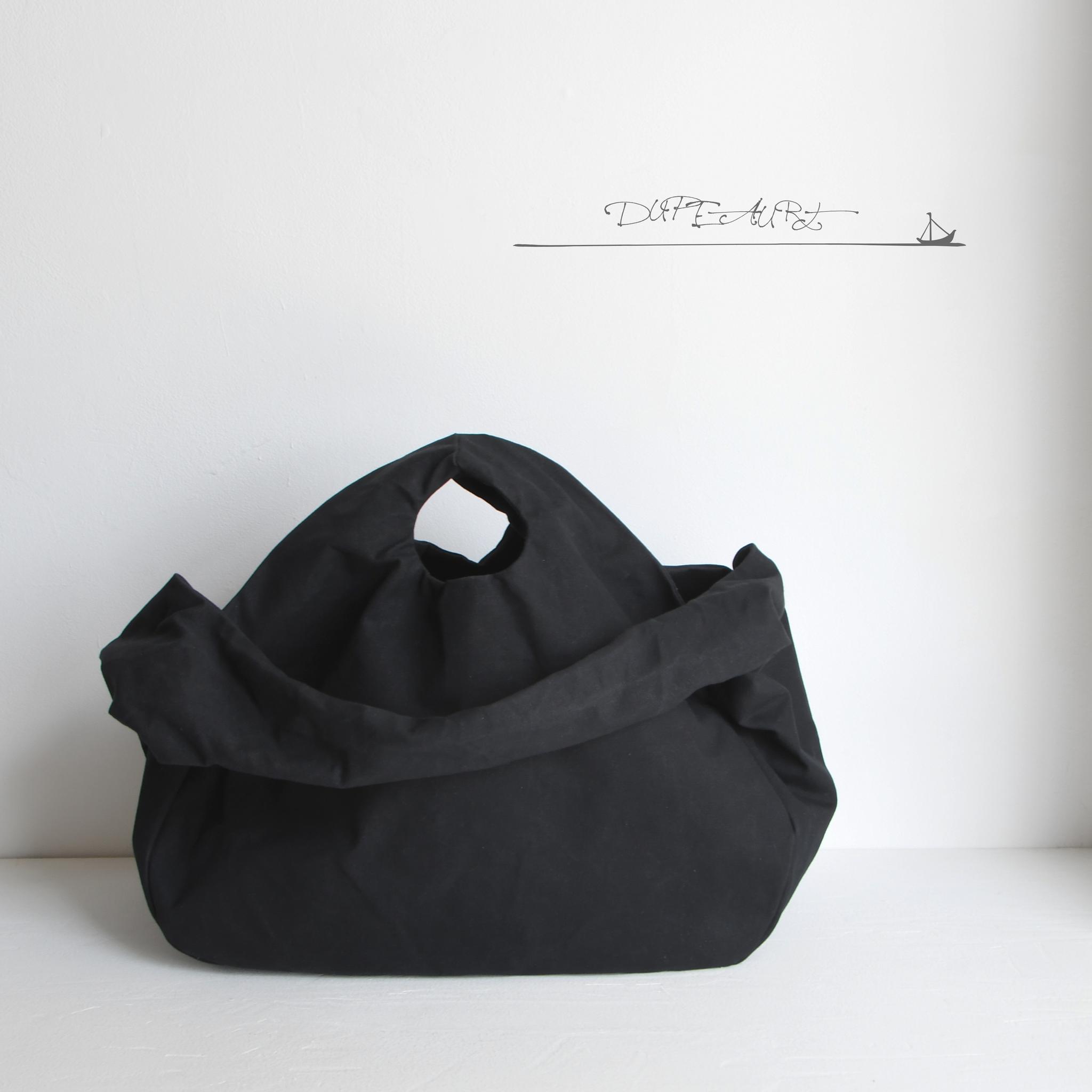 DUPEAURT/デュポー/手持ちも出来る2wayワン
ショルダーバッグ/パラフィン防水綿帆布/大容量/ブラック | 10枚目