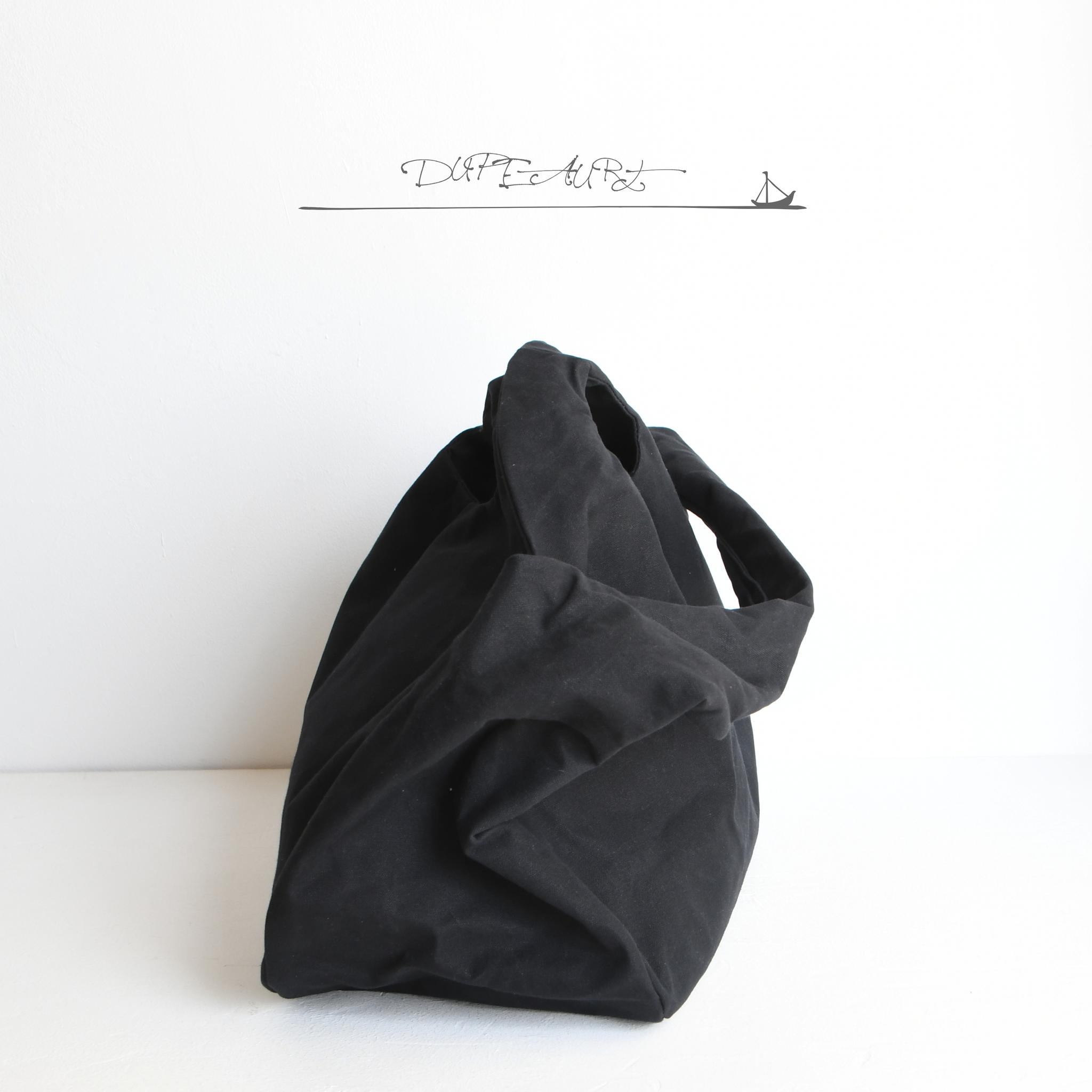 DUPEAURT/デュポー/手持ちも出来る2wayワン
ショルダーバッグ/パラフィン防水綿帆布/大容量/ブラック | 6枚目