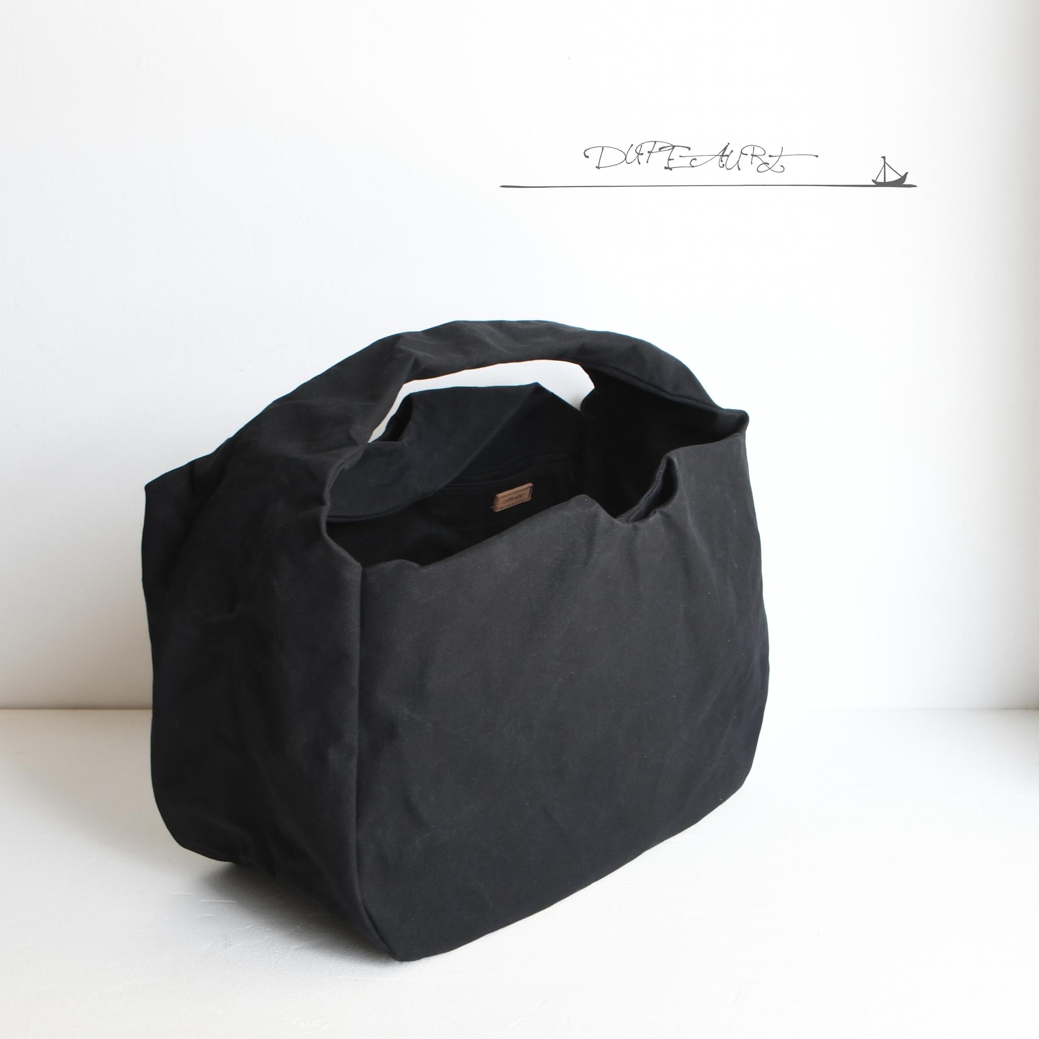 DUPEAURT/デュポー/手持ちも出来る2wayワン
ショルダーバッグ/パラフィン防水綿帆布/大容量/ブラック | 7枚目
