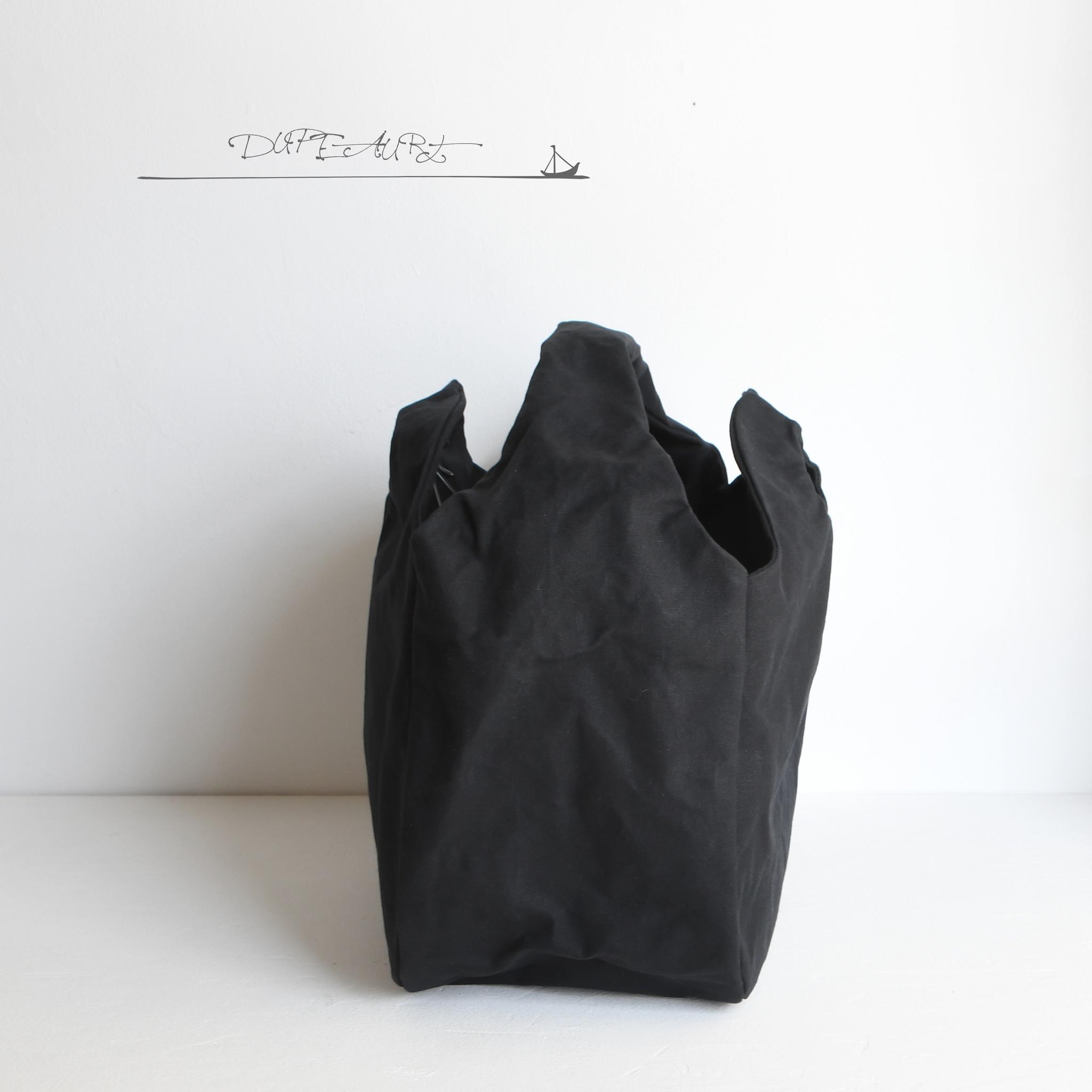 DUPEAURT/デュポー/手持ちも出来る2wayワン
ショルダーバッグ/パラフィン防水綿帆布/大容量/ブラック | 8枚目