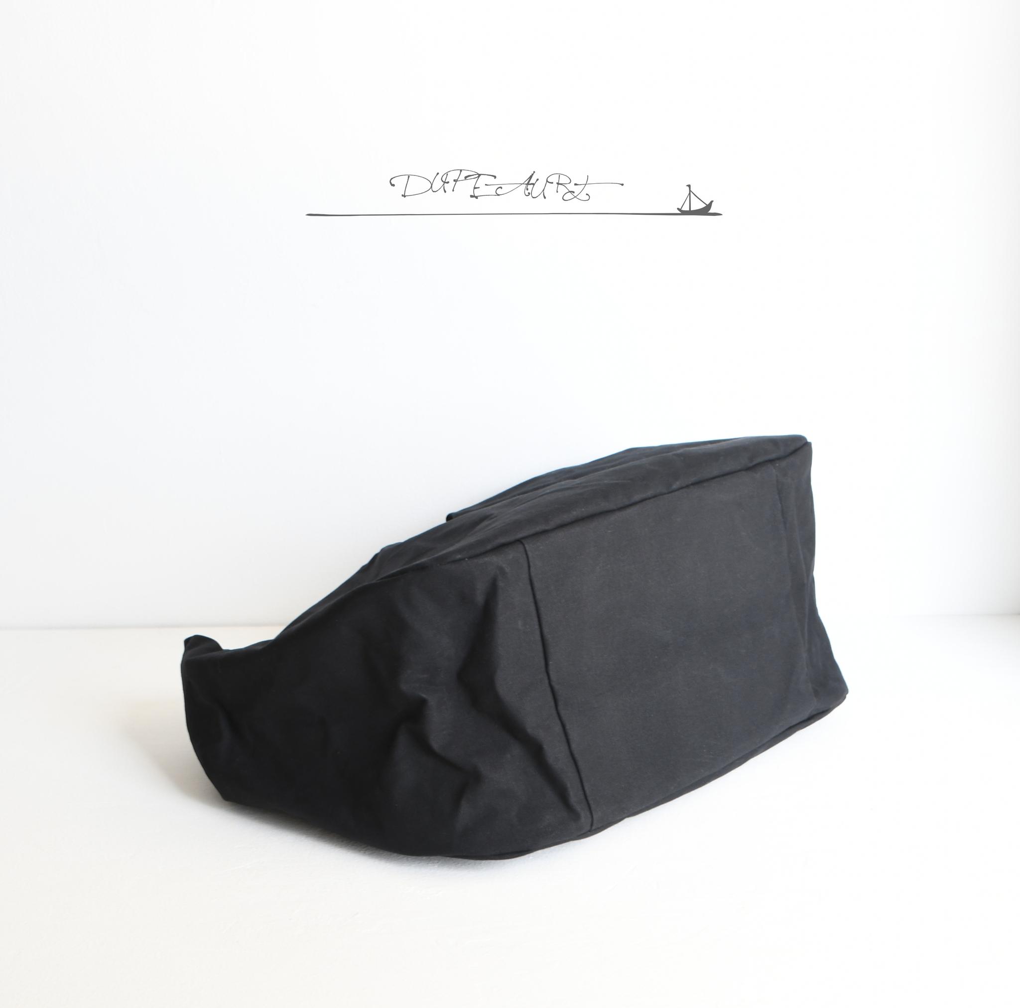 DUPEAURT/デュポー/手持ちも出来る2wayワン
ショルダーバッグ/パラフィン防水綿帆布/大容量/ブラック | 9枚目